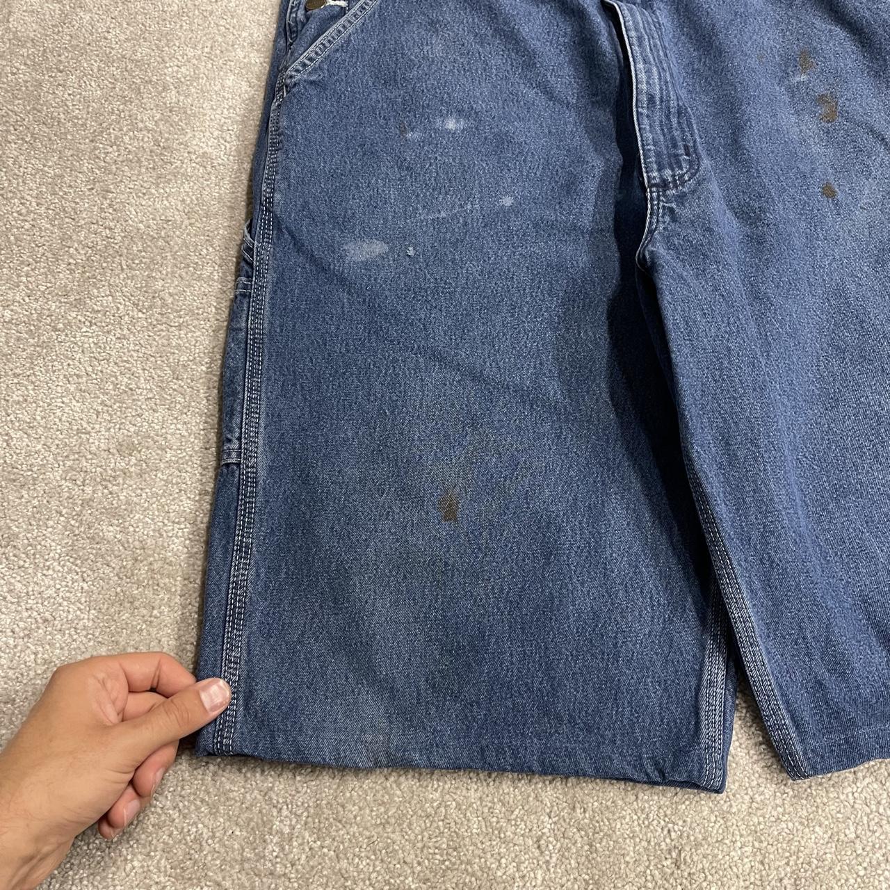Carhartt denim short dungarees y2k blue overalls festival / skate wear bib & brace utility workwear