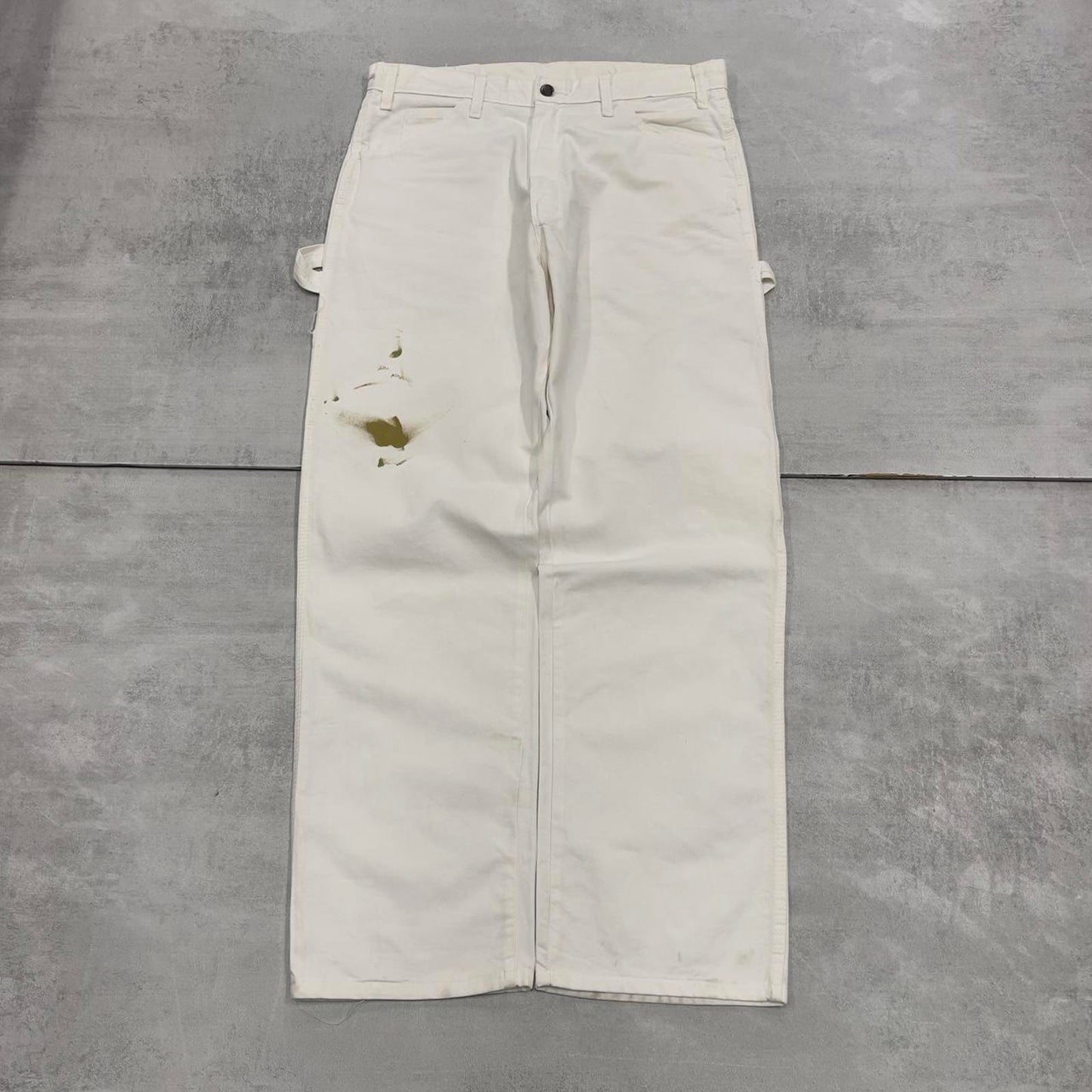 Mens Dickies carpenter pants W34 L30 white loose painter worker cargos