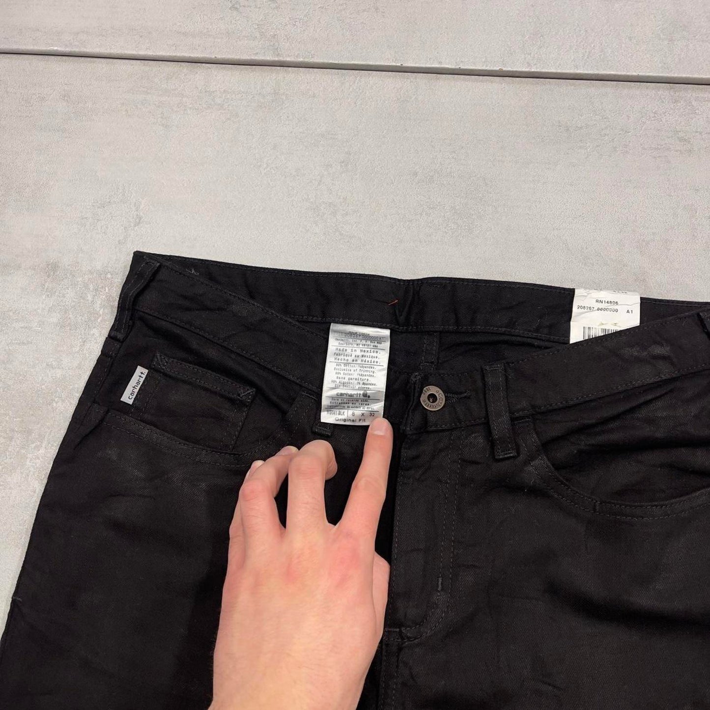 Black Carhartt jeans size 8 W32L32 original fit bootcut jeans