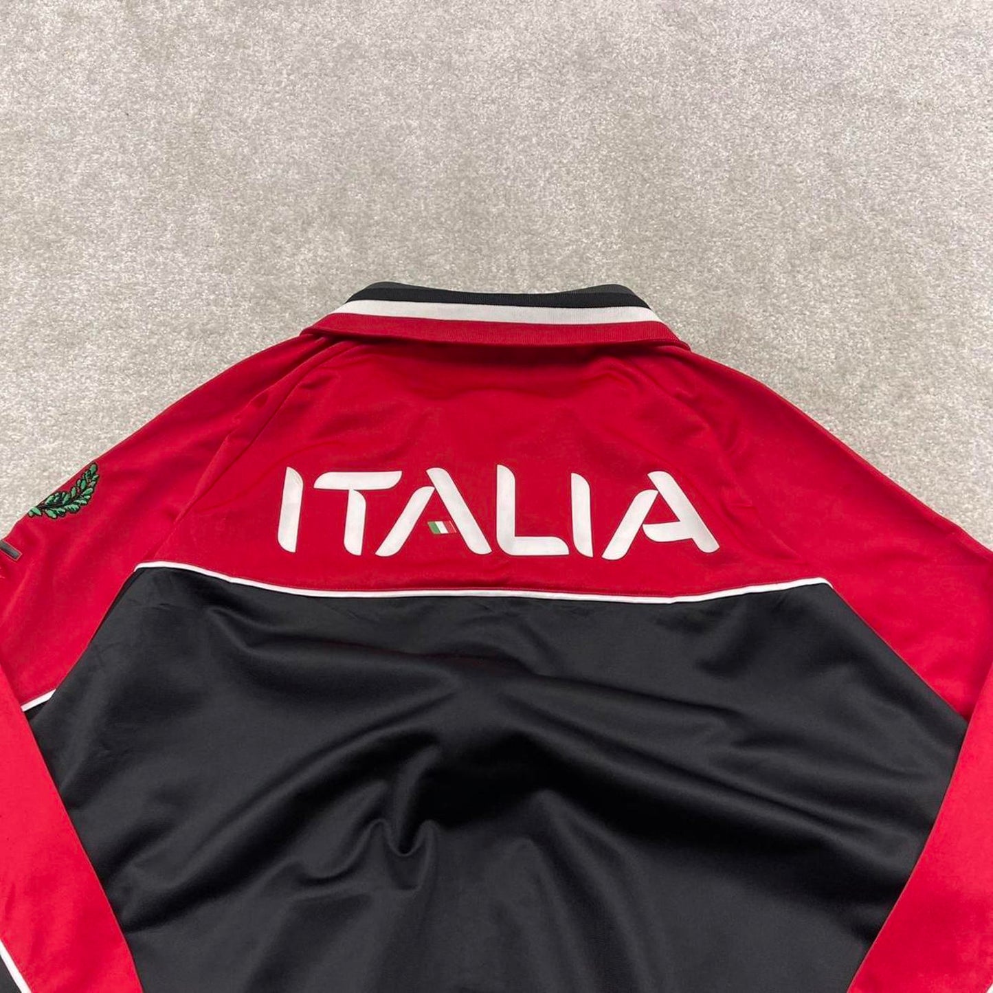 Y2k 00s Fila track jacket XL mens red black Italia sports full zip track suit top embroidered sporty