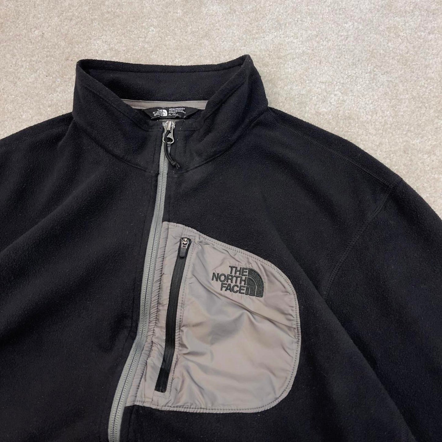 Black North Face technical fleece XL full zip up y2k 00s style autumn wear