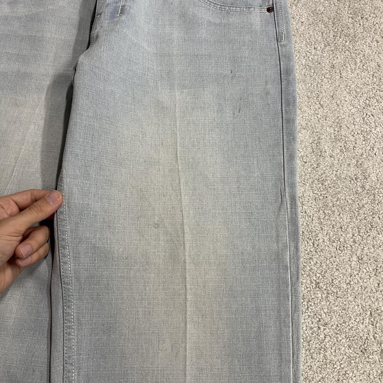 Y2K Royal Blue baggy jeans washed blue denim W38L30 Loose surf style pants stitch detail
