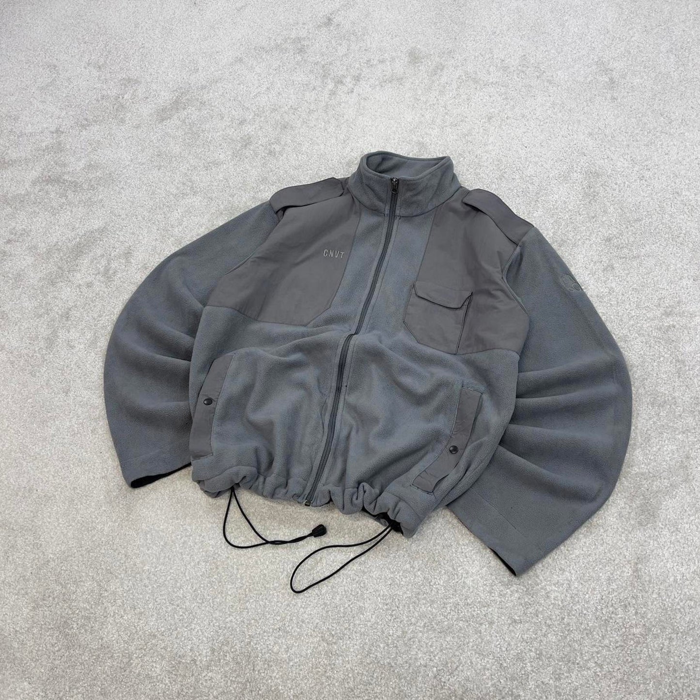 Grey Columbia technical zip up fleece Large y2k style autumn adjustable waist convert