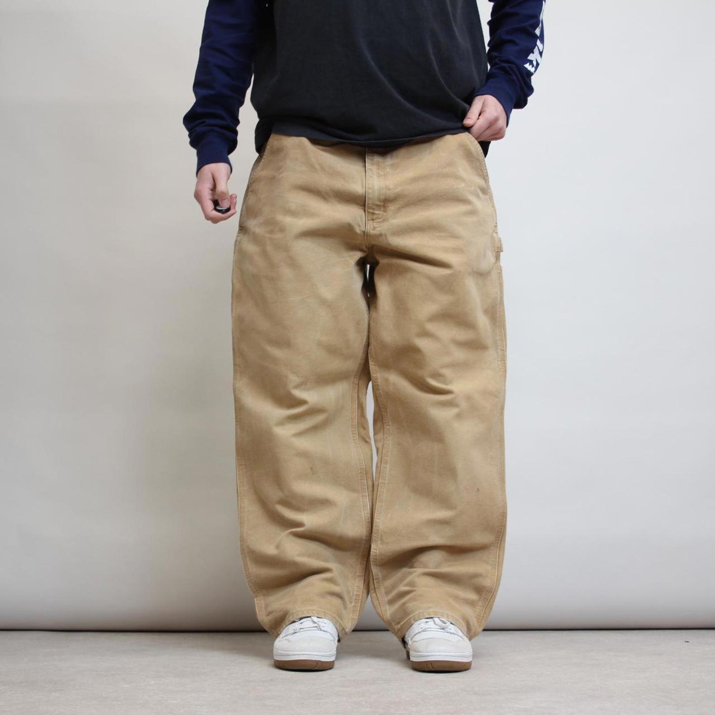 Baggy Carhartt carpenter jeans W40L30 wide leg thick canvas sand brown cargos