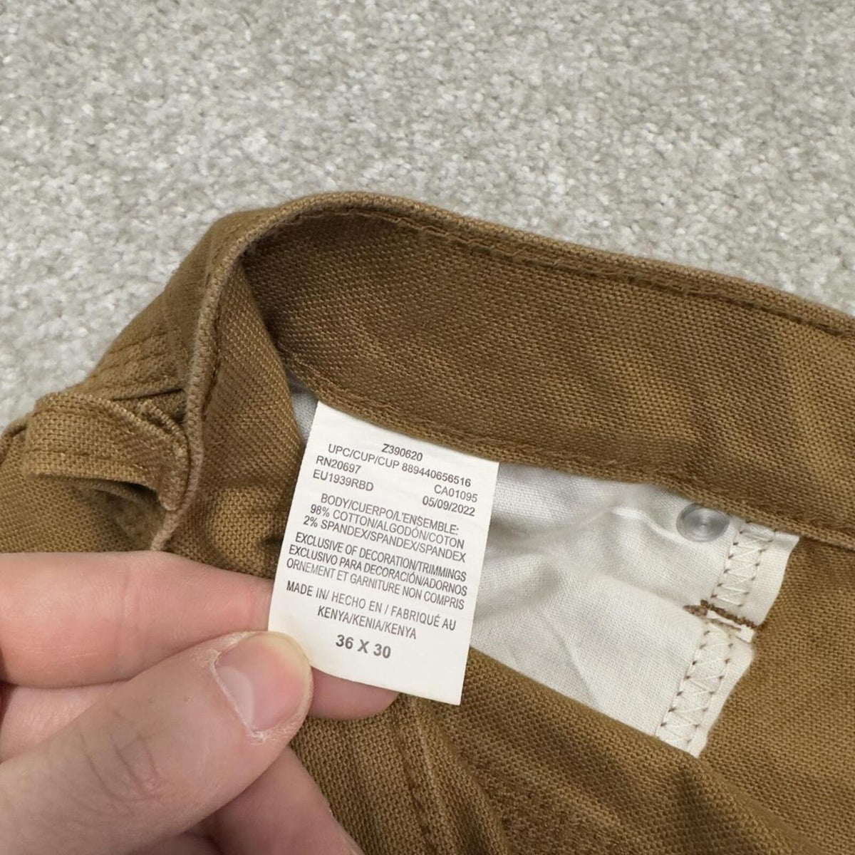 Dickies carpenter jeans loose faded tan Loose canvas skate style cargo work pants