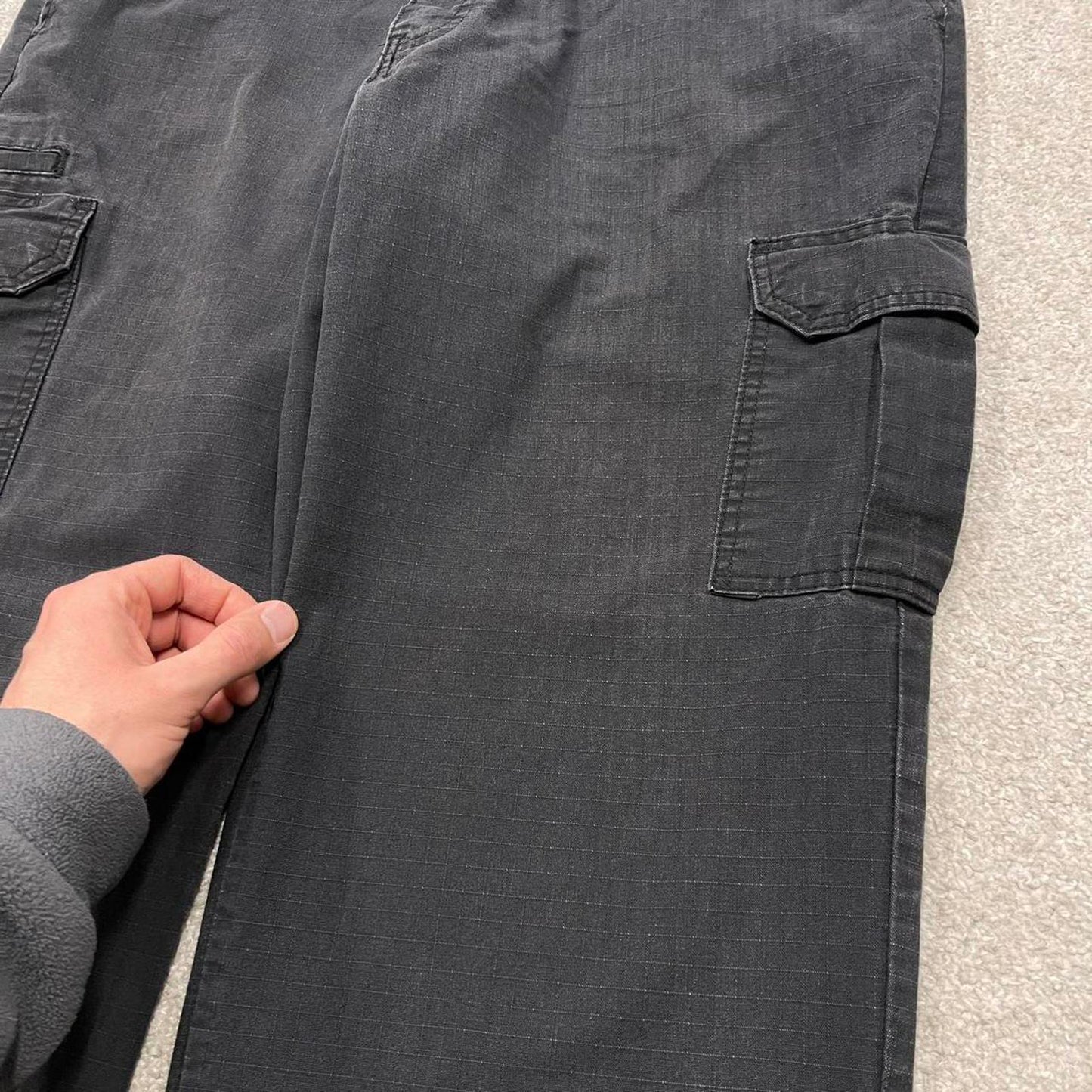 Vintage Y2k baggy Dickies cargo pants black 40x30 Wide leg chino style skate trousers