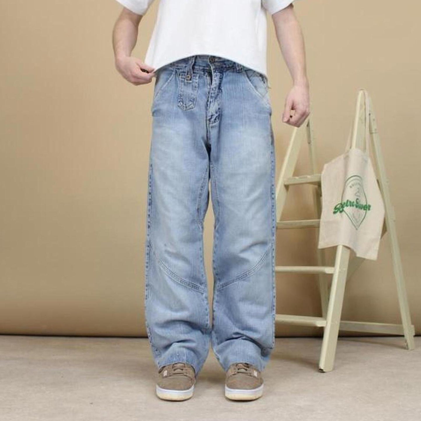 Blue baggy Six Jeans W34L30 loose Y2K hip hop jeans