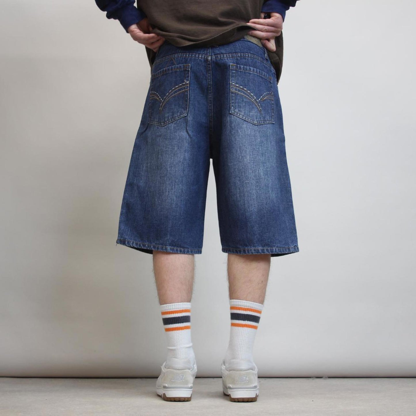 Baggy Eddie Domani jorts W38 wide leg 90s style stitch design shorts