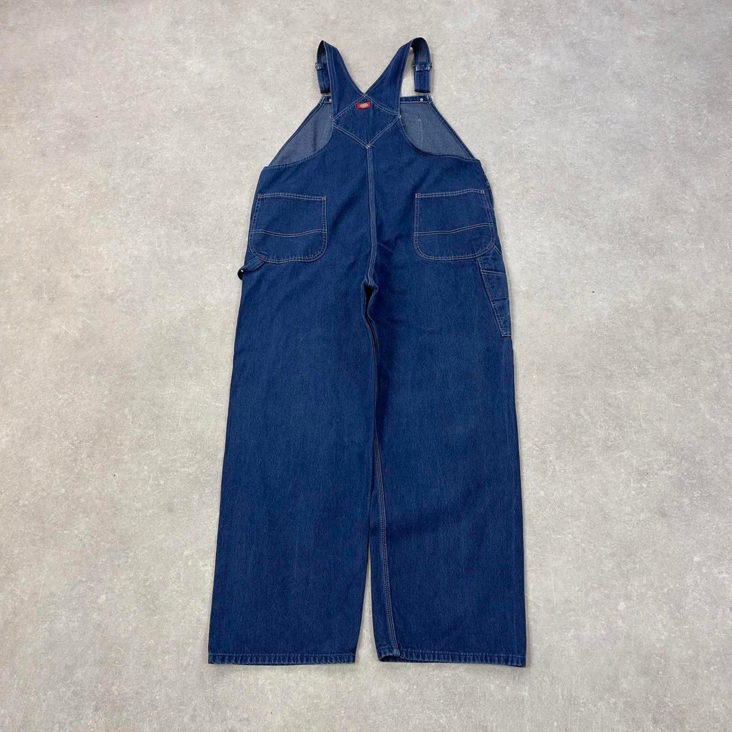 Vintage Dickies dungarees W46L32 USA blue baggy mens denim overalls