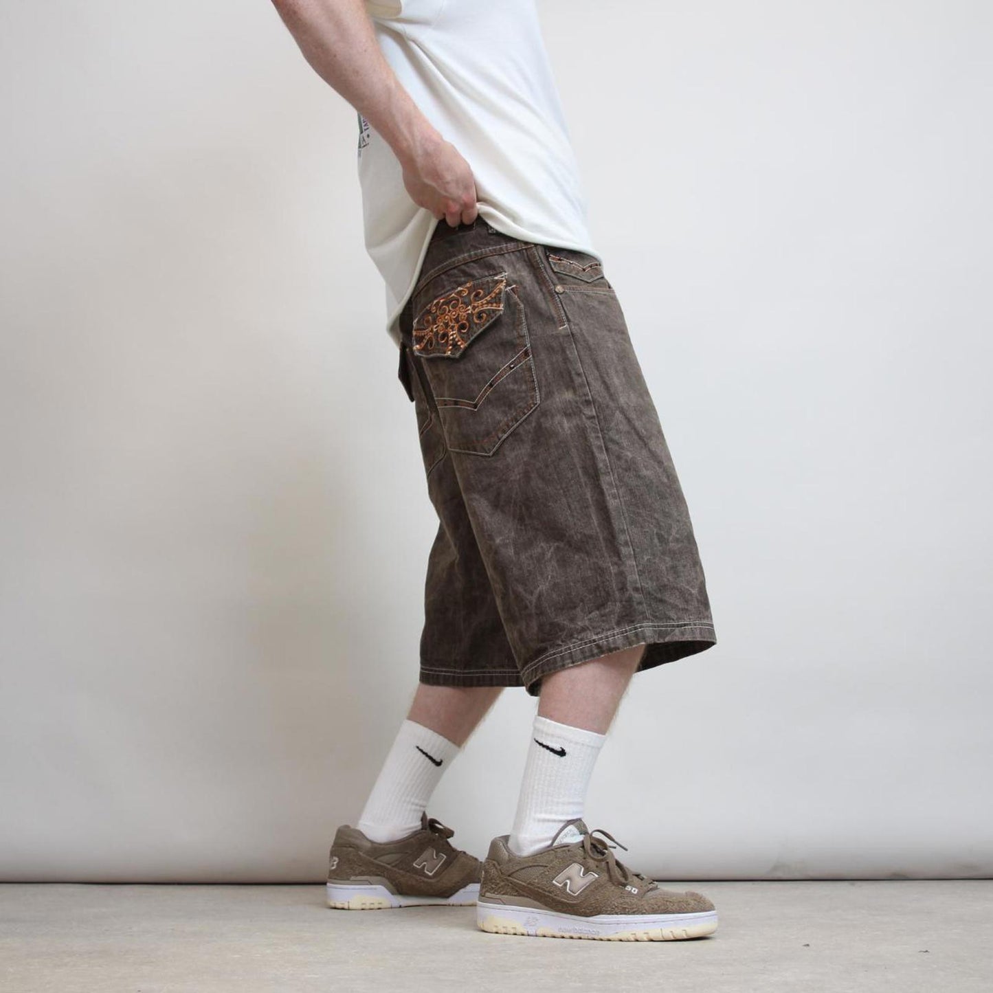 Mens Baggy Knockout Jeans shorts W33