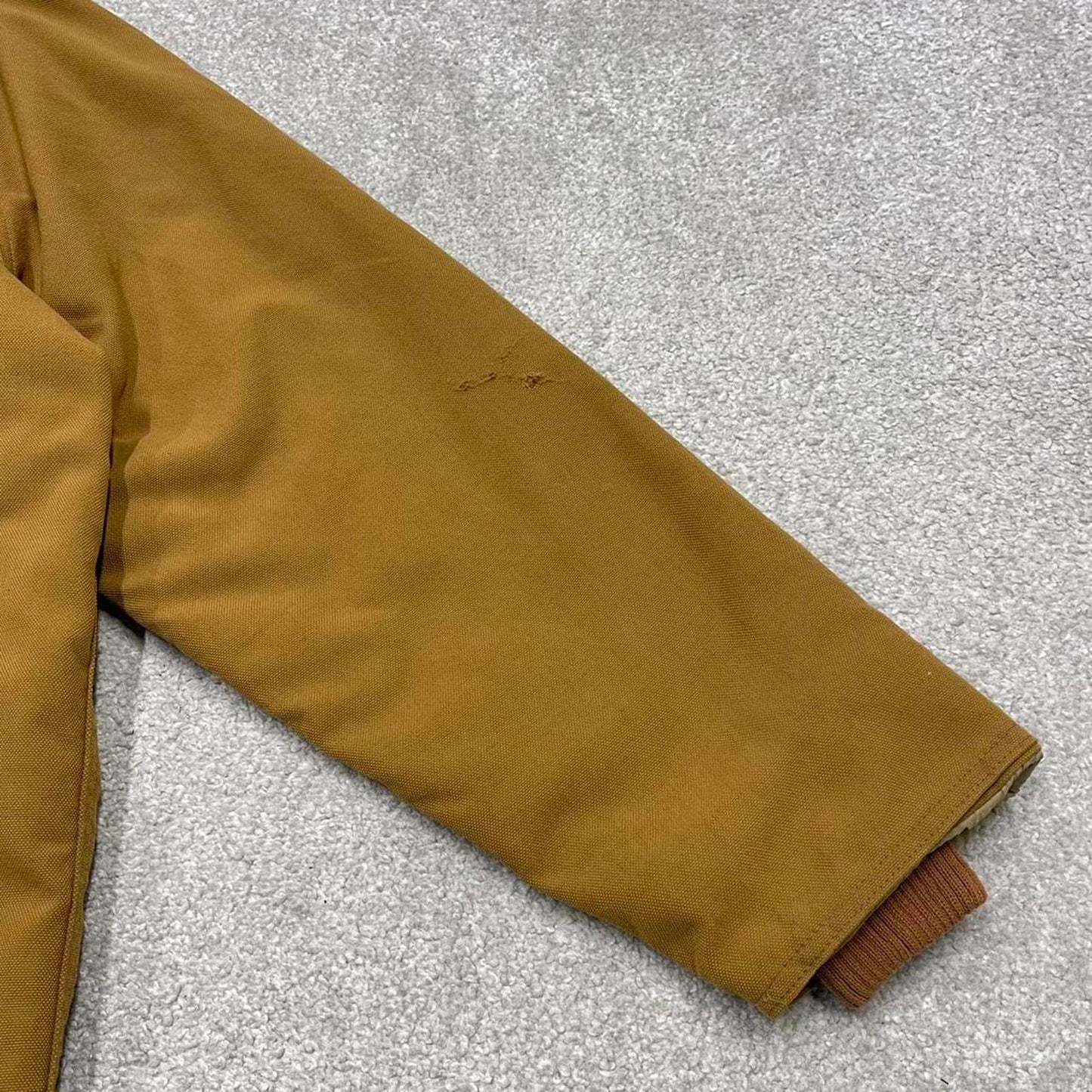 90s Vintage workwear jacket large tan canvas Michigan style chore coat