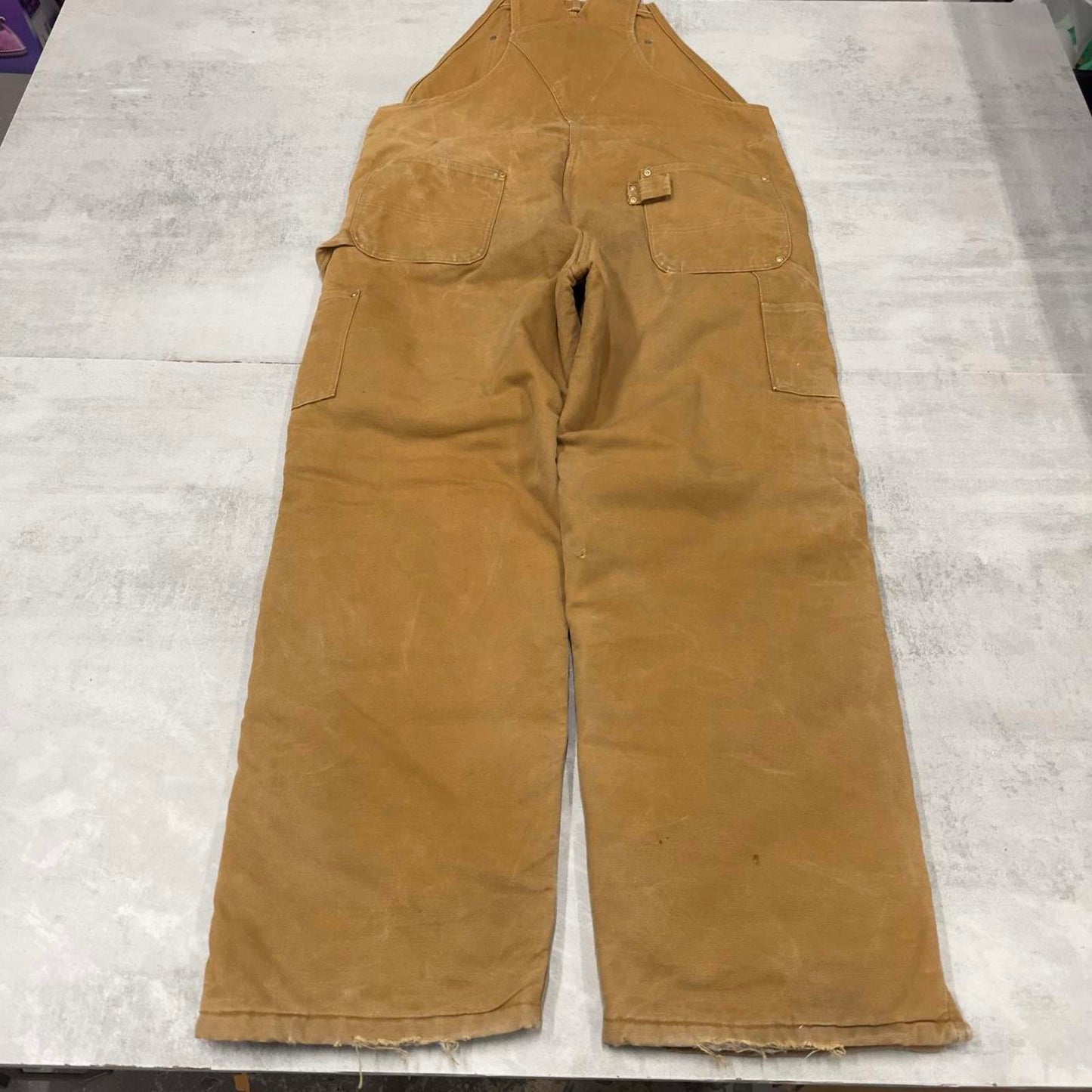 Vintage Carhartt dungarees W40 L31 mens canvas overalls tan utility worker