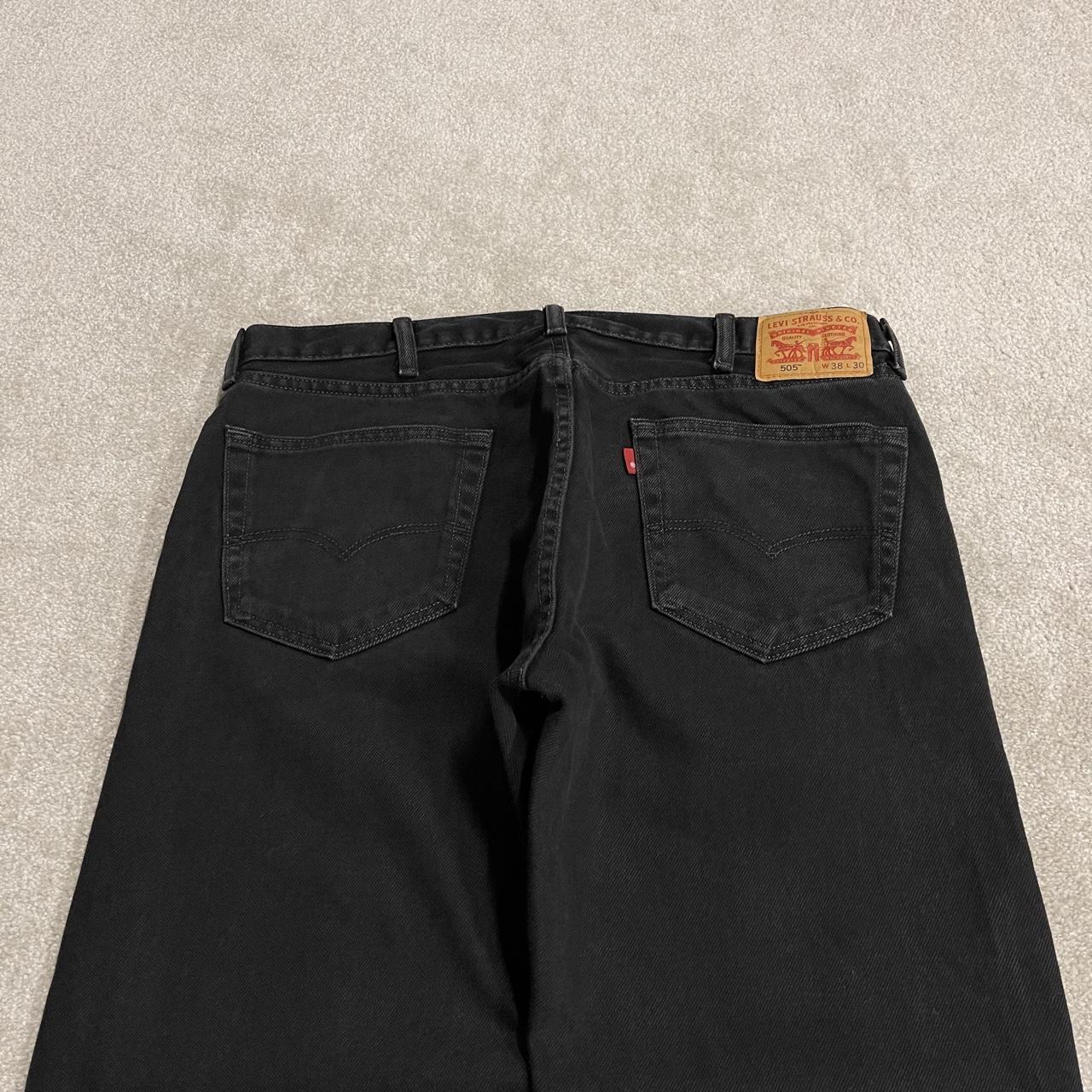 Levi's 505 straight fit jeans y2k black Regular straight leg denim pants red tab logo