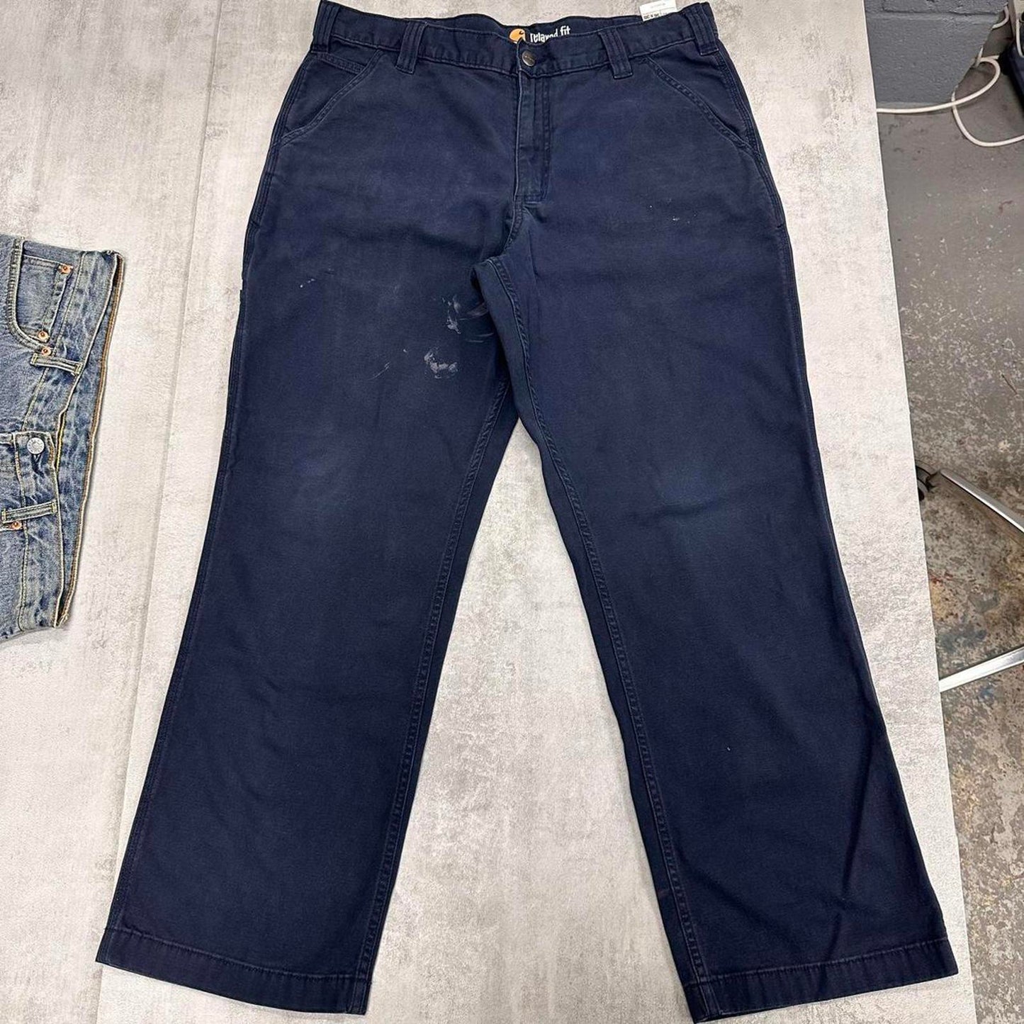 Navy Carhartt Carpenter pants W36L29 relaxed fit 90s style skater cargos