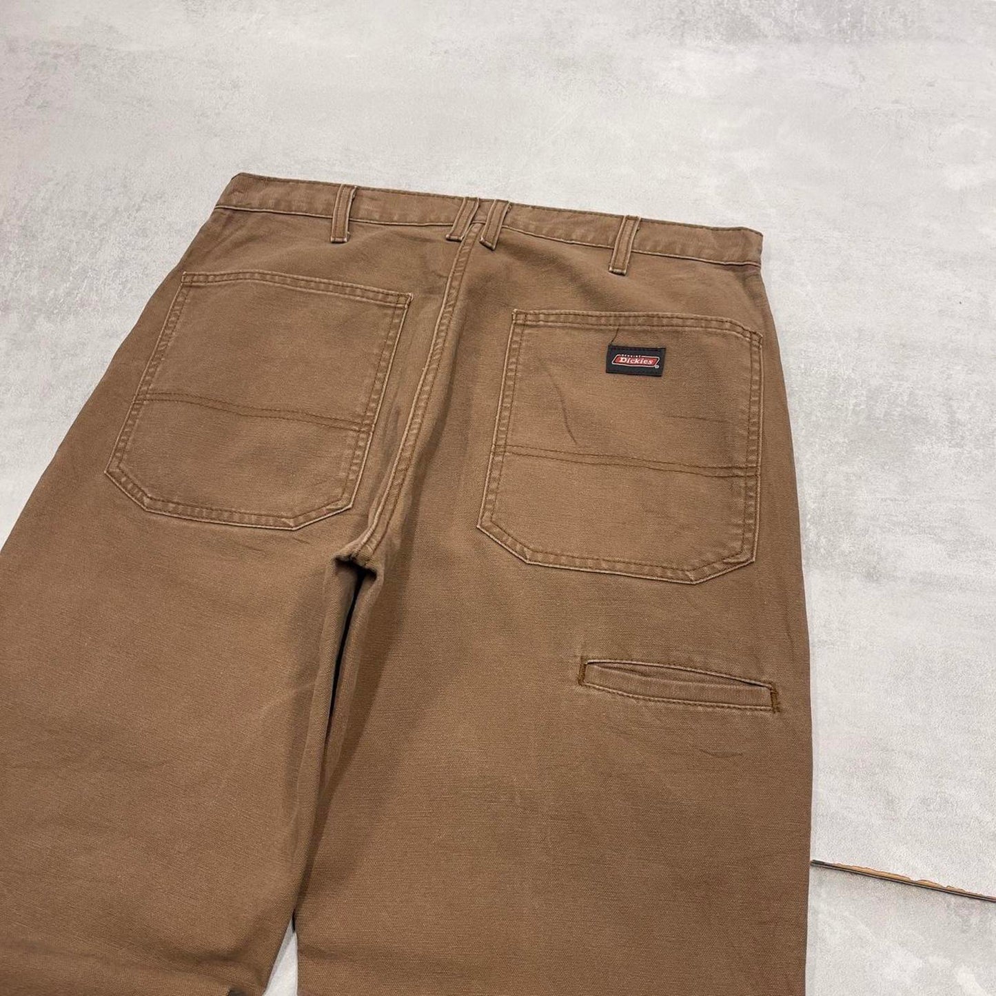 Baggy Dickies carpenter jeans W32L30 90s skate style brown thick canvas cargos