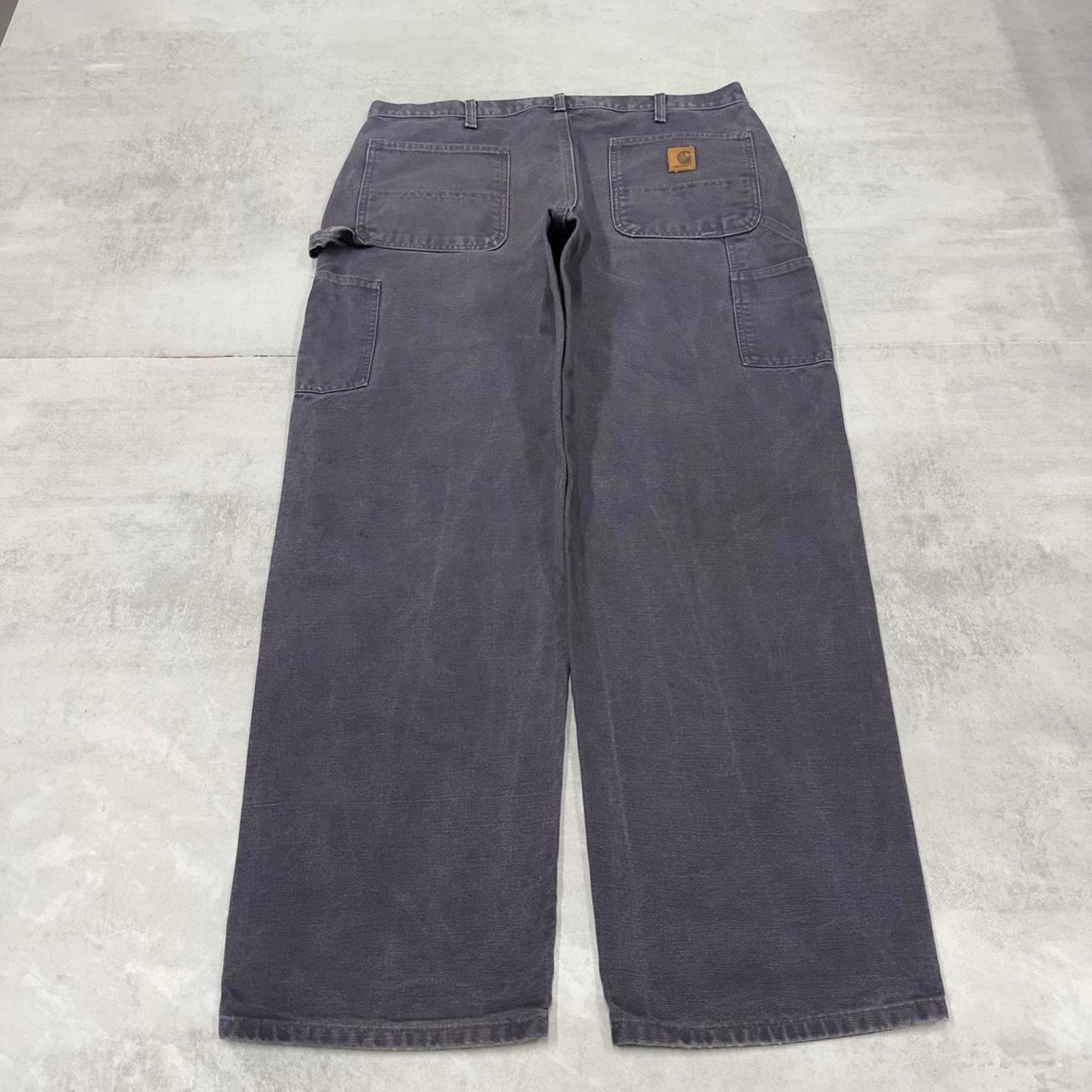 Baggy Carhartt carpenter jeans W38L32 navy grey wide leg canvas 90s skater style cargos