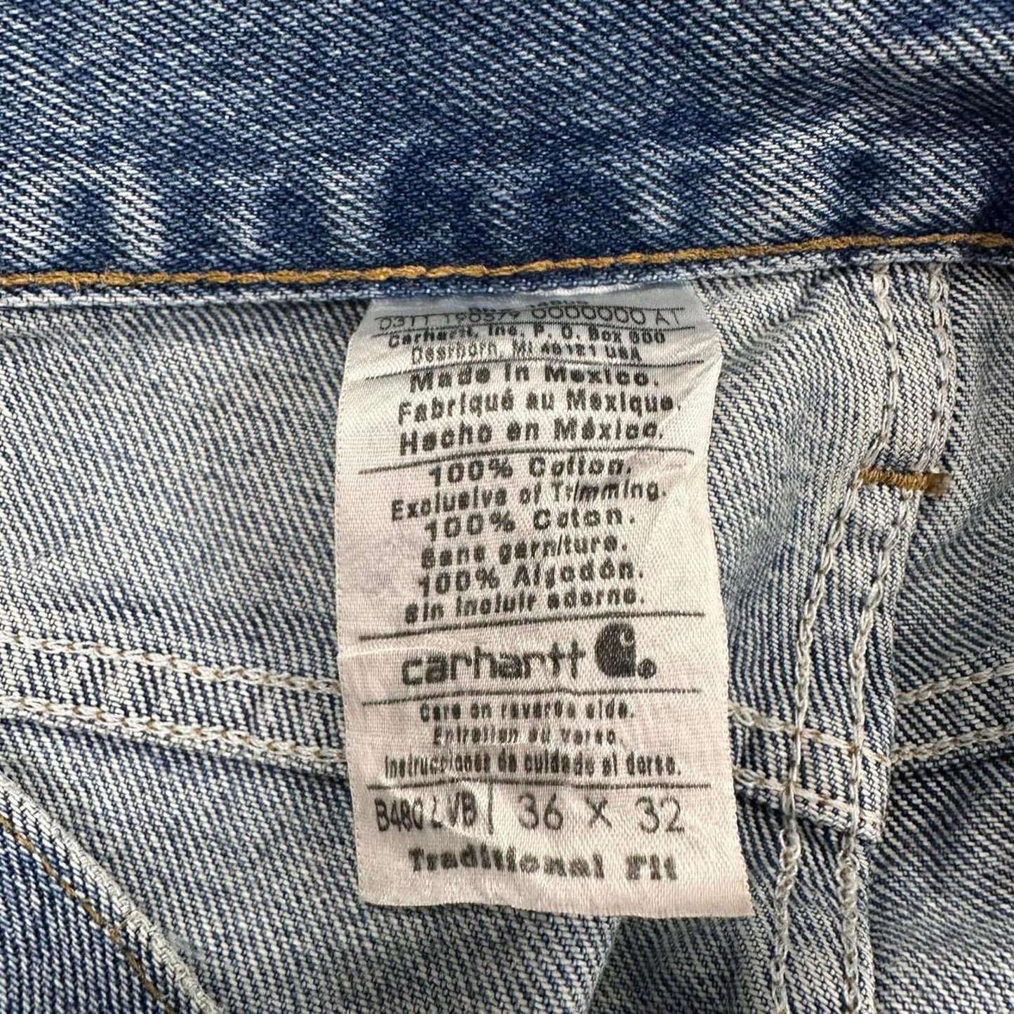 Vintage blue Carhartt jeans W36L32 loose 90s style denim skater pants