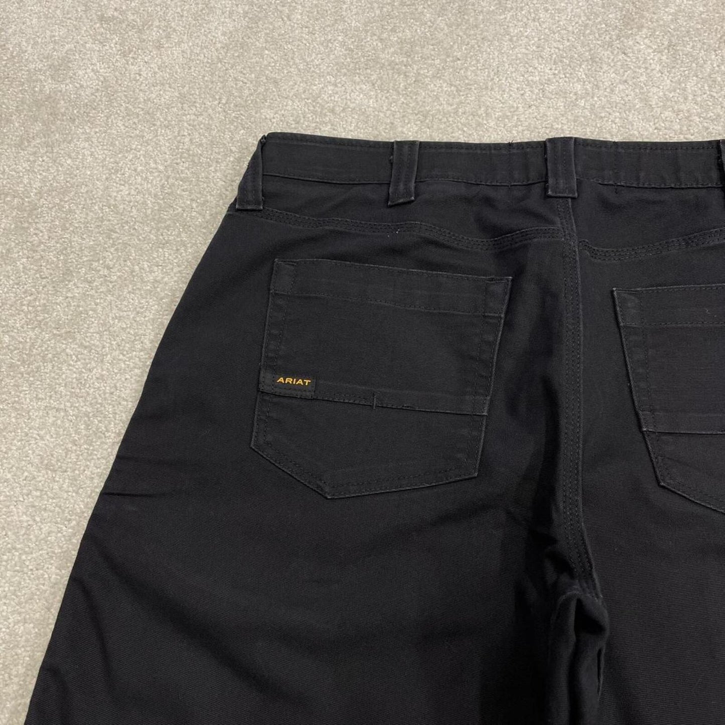Ariat carpenter shorts loose canvas black Low rise Rebar workwear cargo jorts