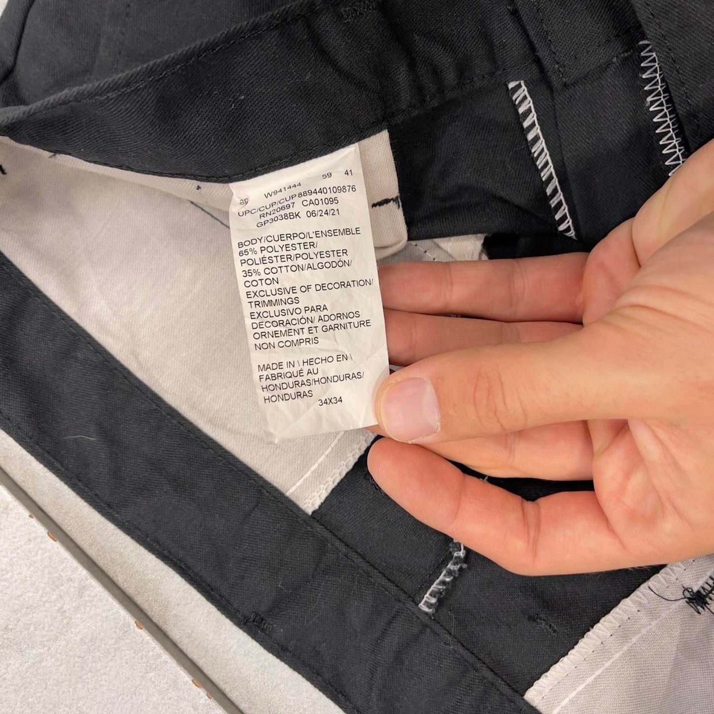 Baggy Dickies cargo trousers W34L34 black loose chino style skater cargo pants