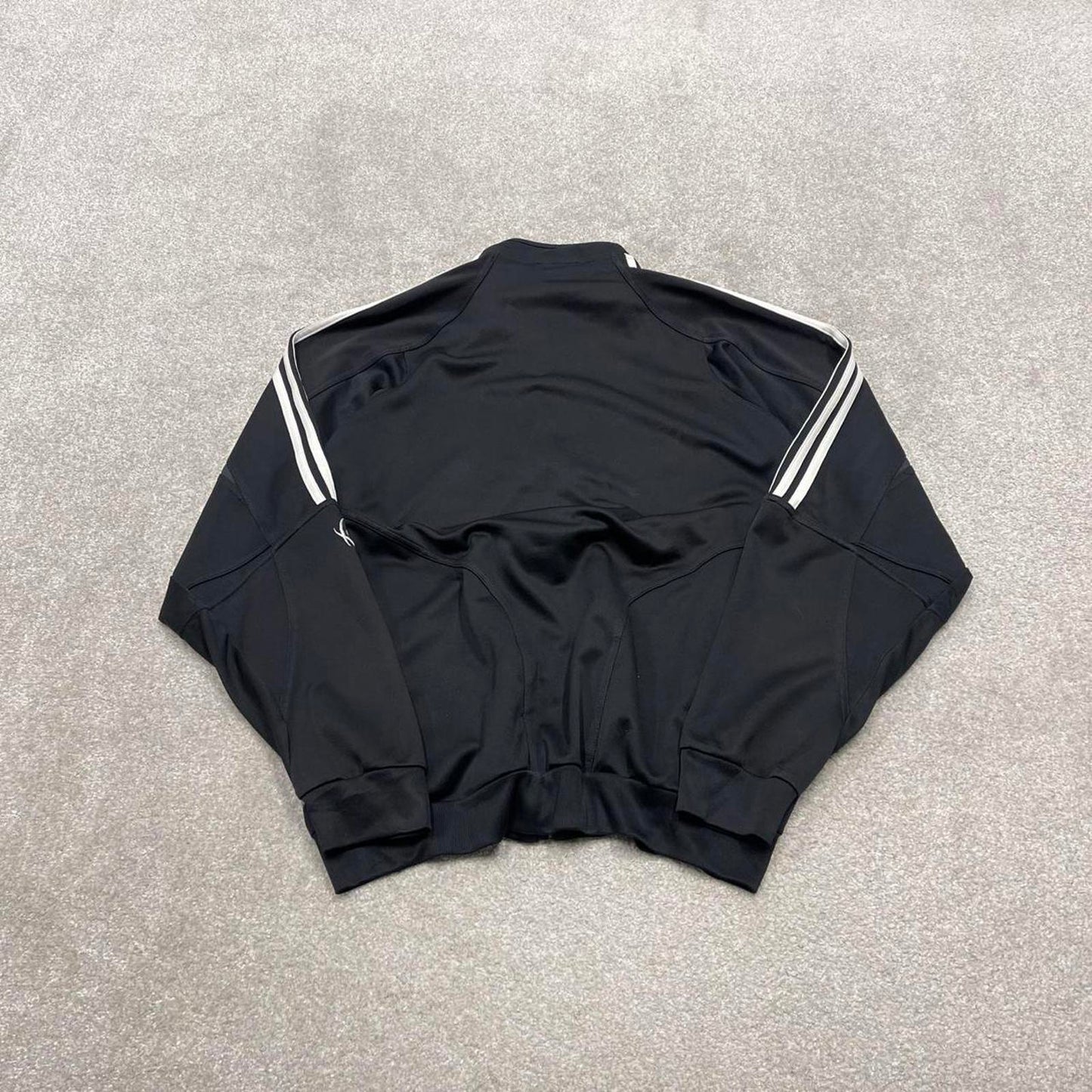 Vintage Adidas track jacket XXL men's y2k 00s style black funky sports tracksuit