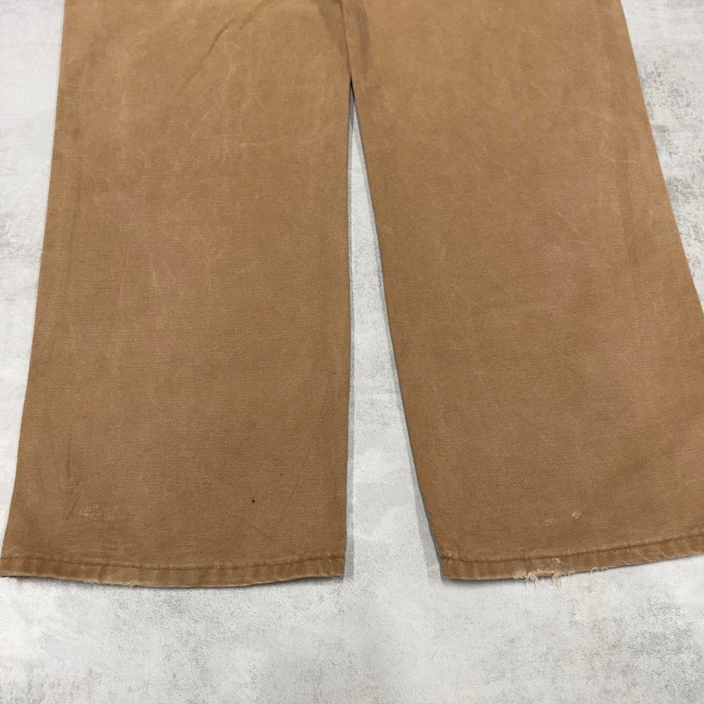 Baggy Dickies carpenter jeans W40L34 faded tan wide leg canvas cargos