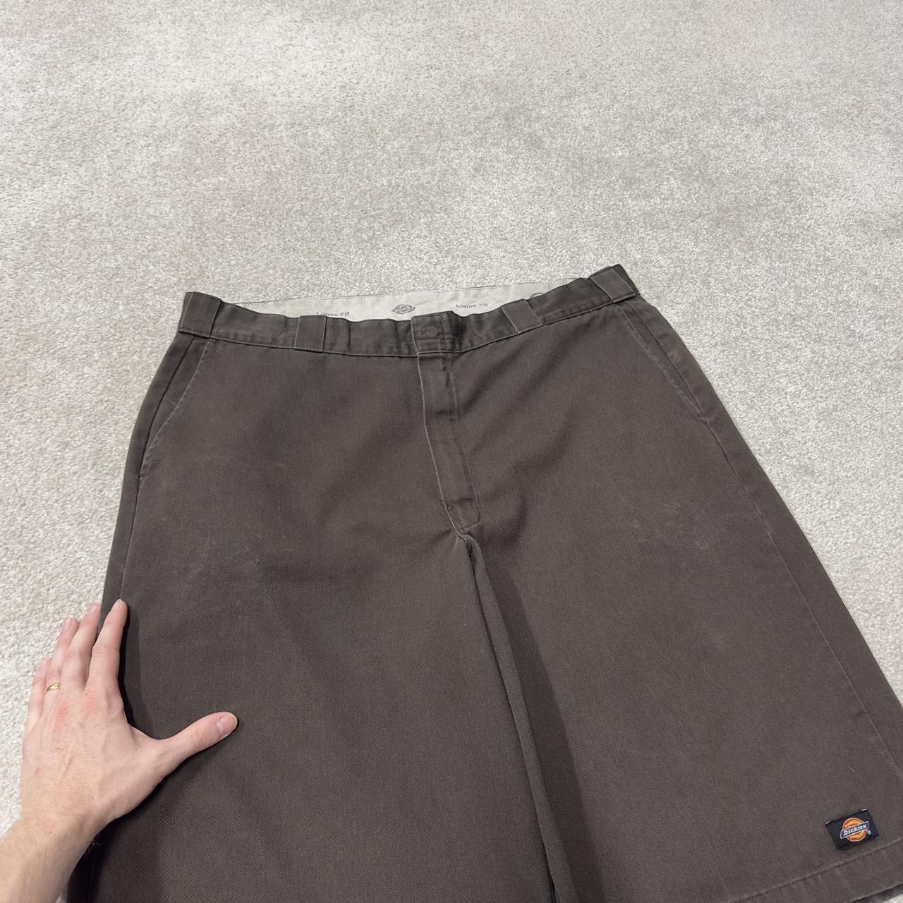 Dickies baggy chino shorts carpenter brown Loose long leg skater / surf shorts festival