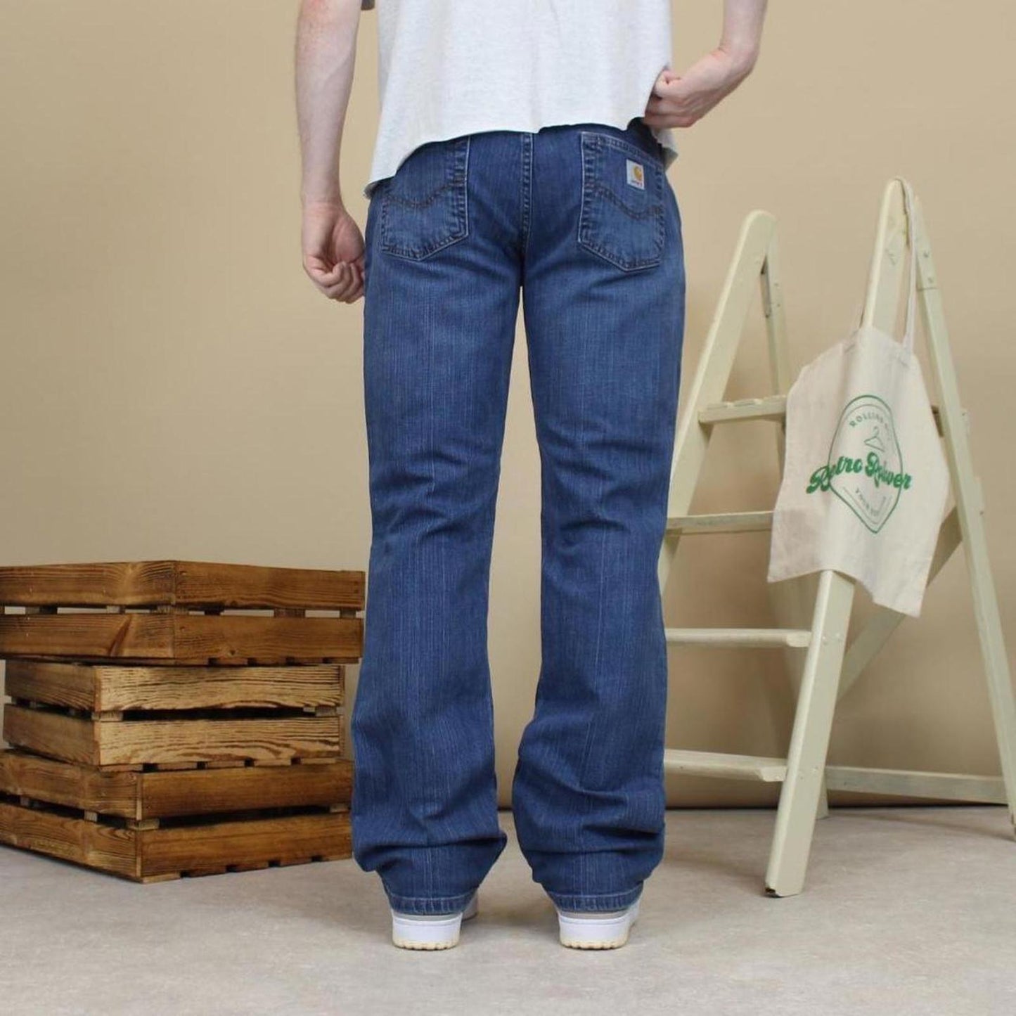Blue Carhartt jeans 10 W34L33 curvy fit bootcut denim jeans