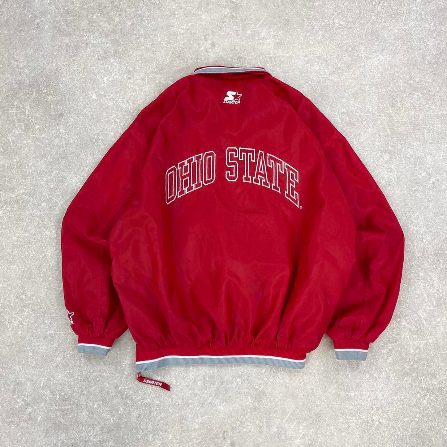 Ohio State Starter jacket XL red pullover half zip nfl windbreaker