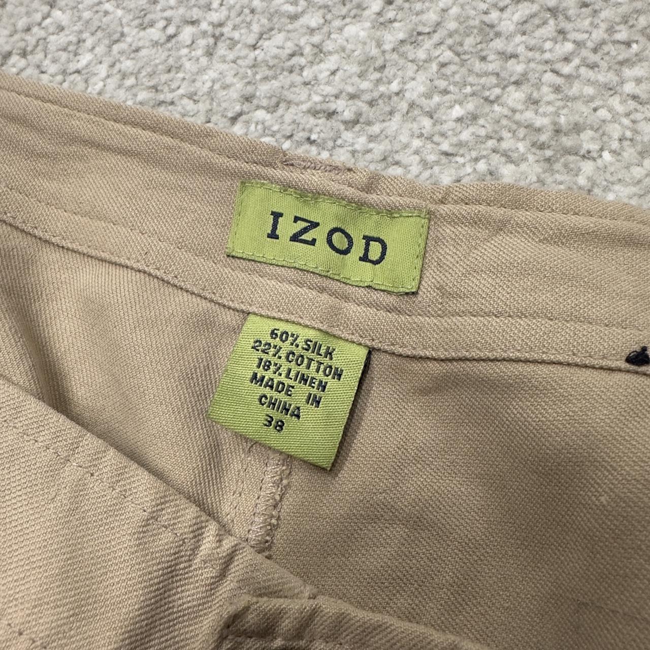 IZOD lightweight cargo shorts y2k tan Silk cotton floaty surf style summer shorts