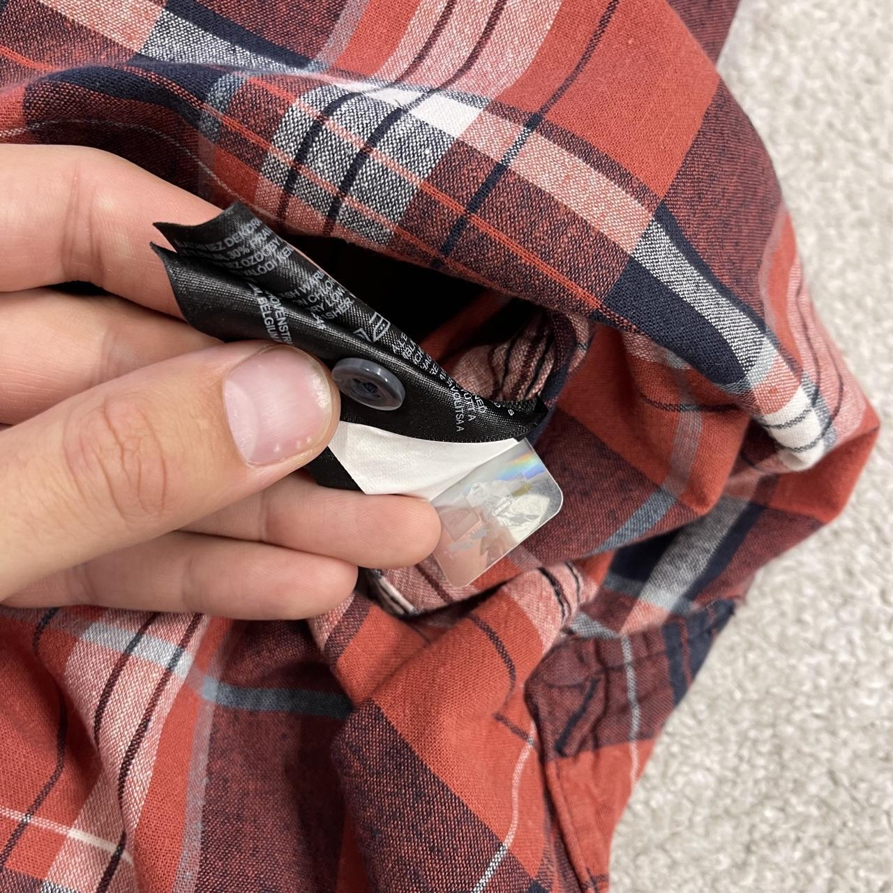 North Face checkered short sleeve shirt y2k red TNF surf style check shirt summer festival