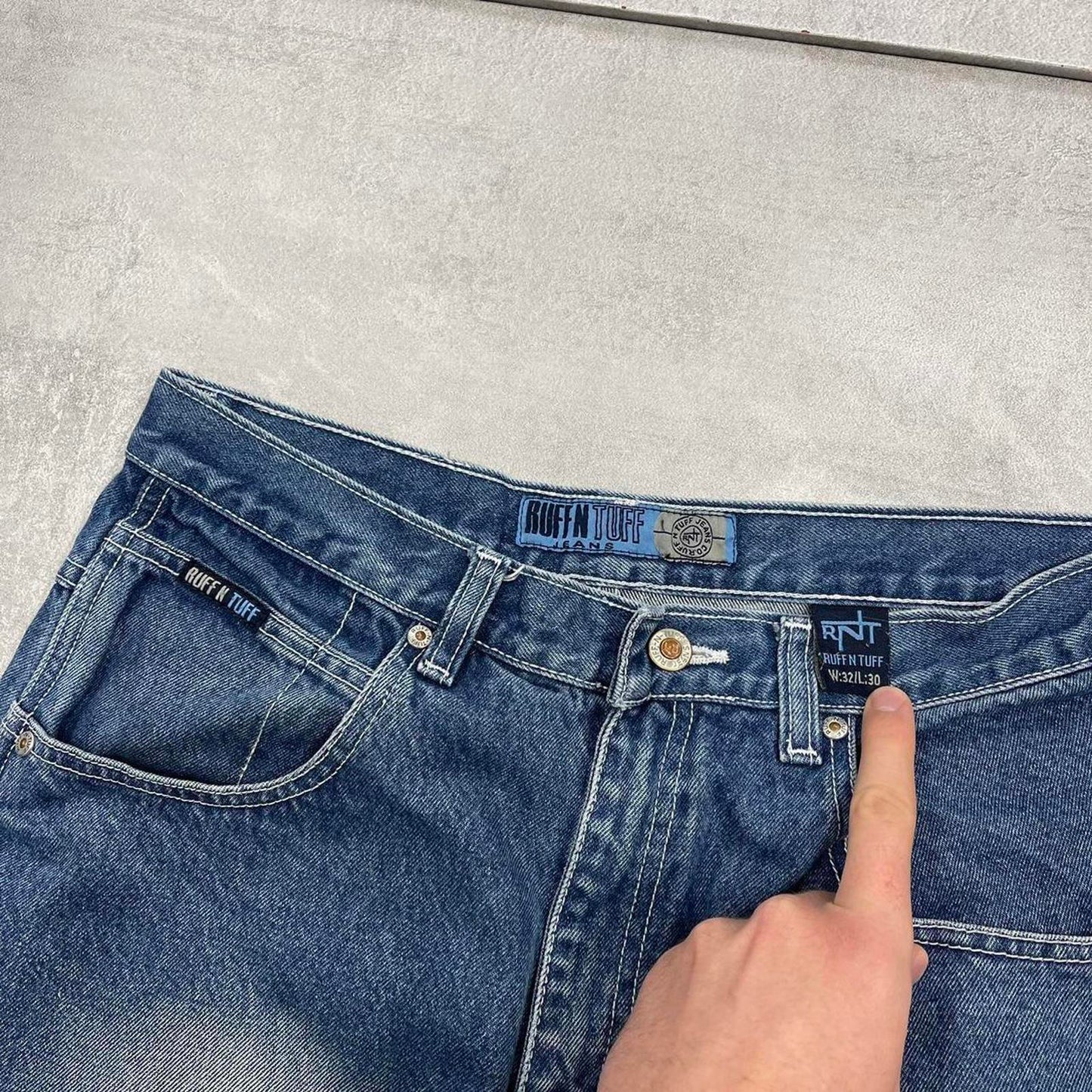 Baggy RUFF N TUFF jeans W32 L30 blue denim skater style jeans