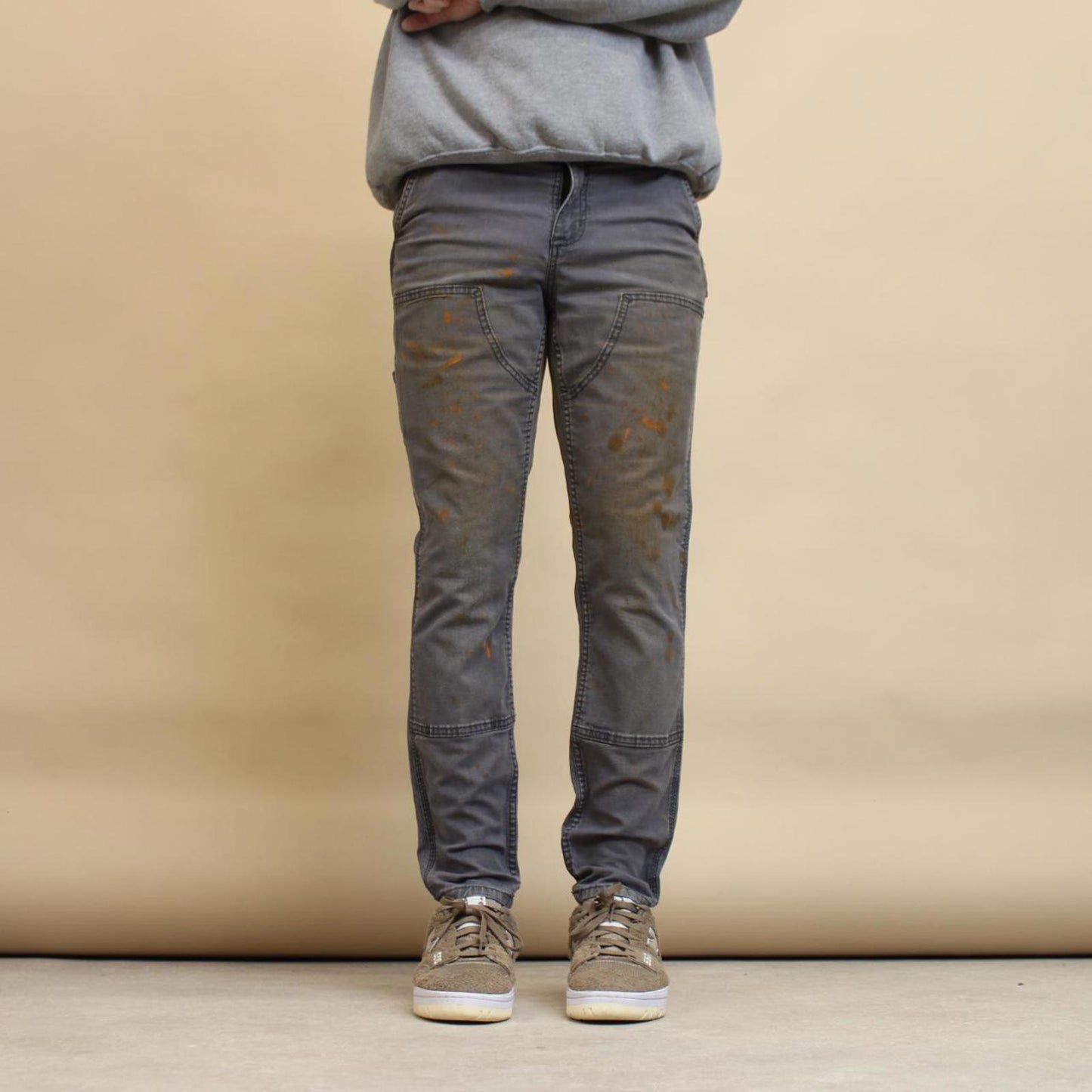 Grey double knee Carhartt Carpenter pants size 10 slim fit cargo pants