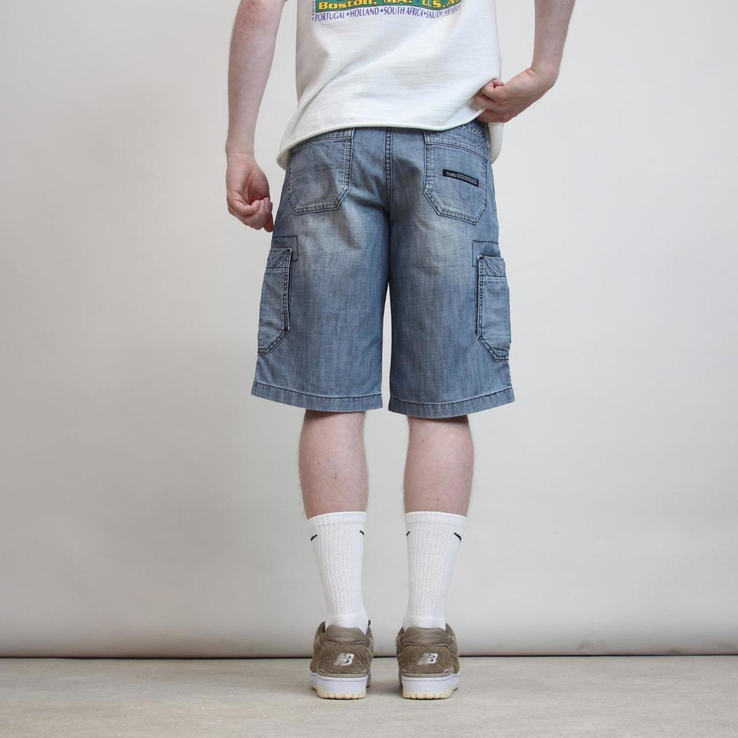 Mens FUBU denim cargo shorts W30