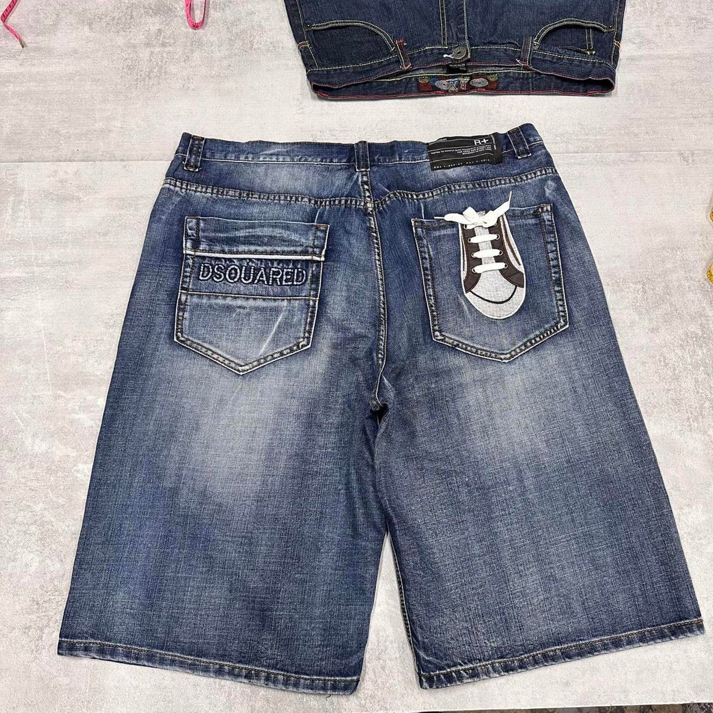 Mens Baggy Denim Shorts W42