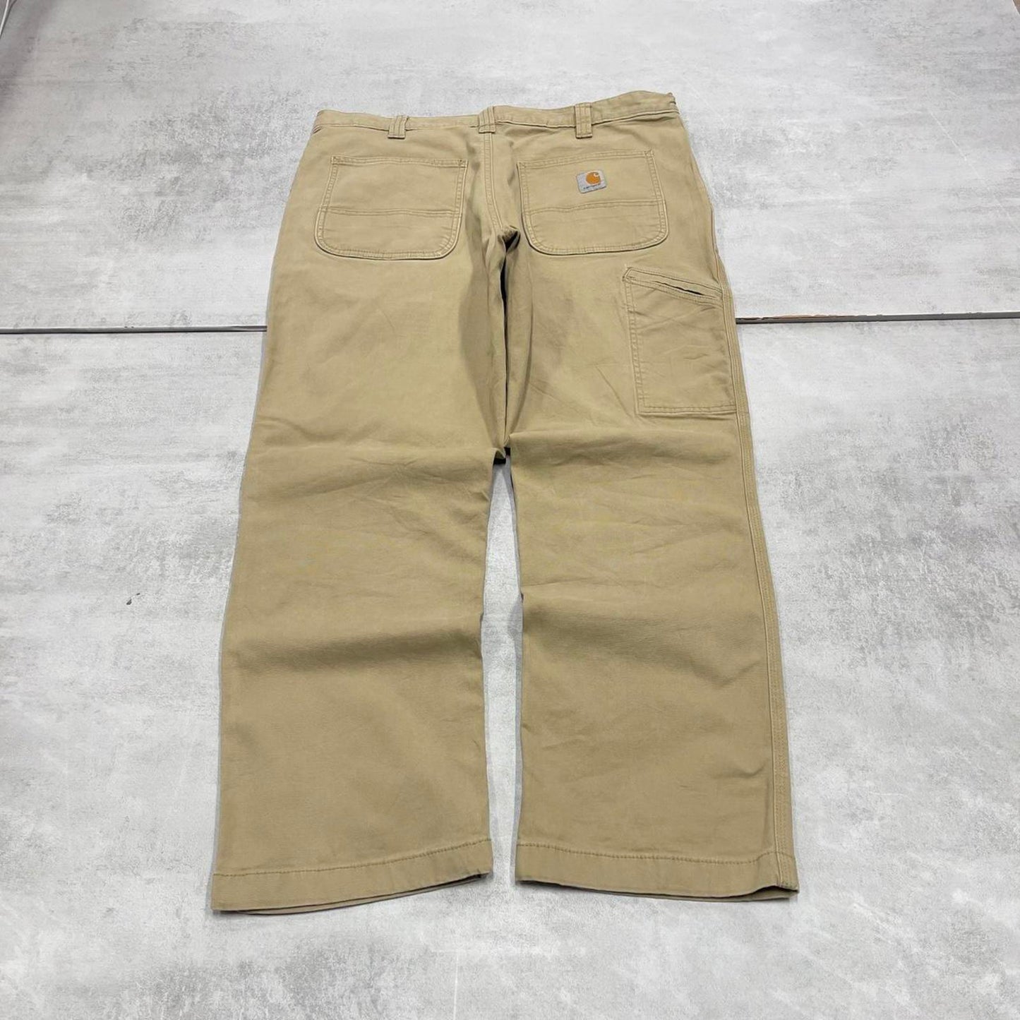 Mens Carhartt carpenter pants W36 L28 tan relaxed 90s style cargos