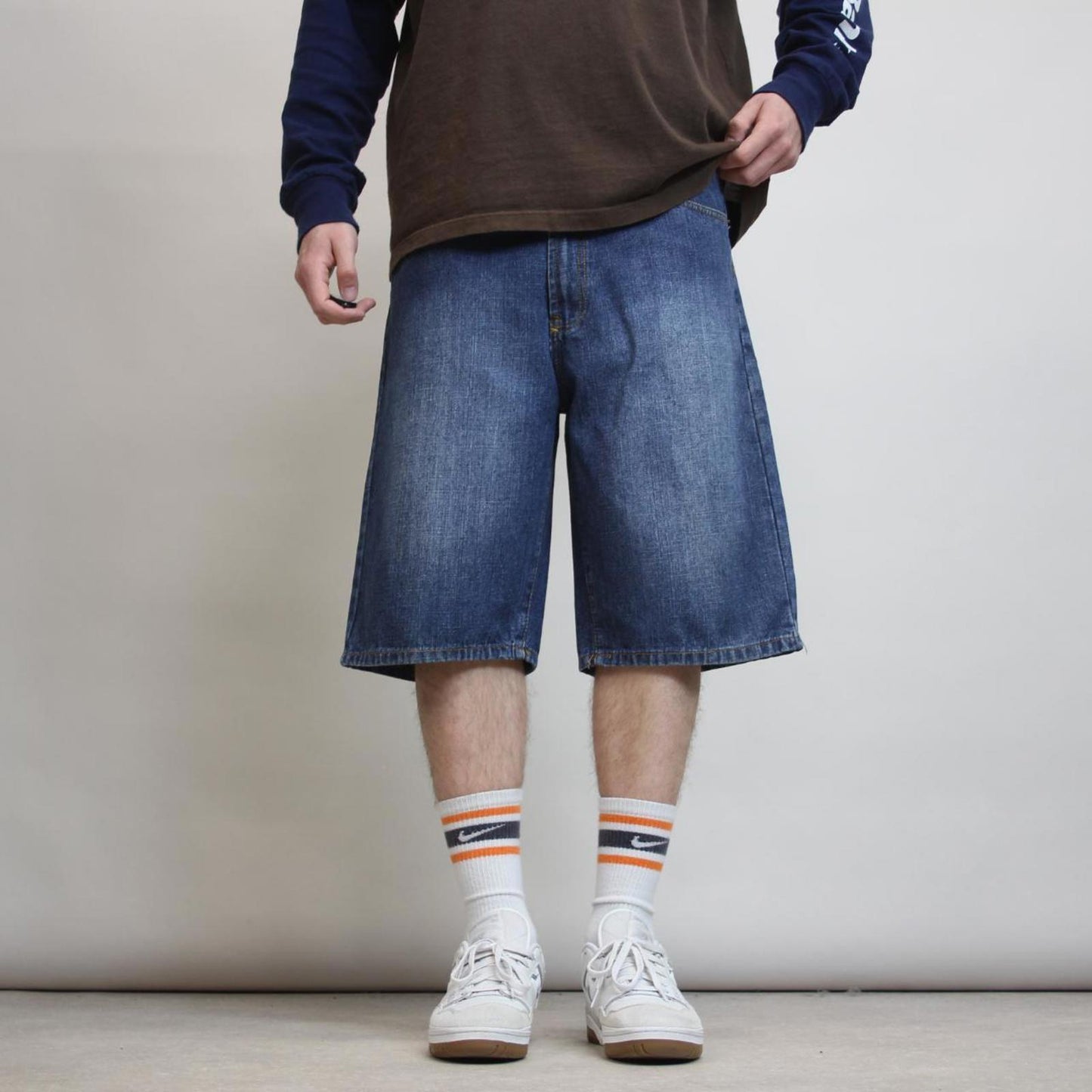 Baggy Eddie Domani jorts W38 wide leg 90s style stitch design shorts