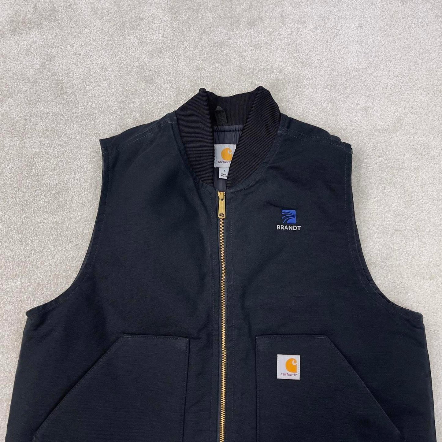 Black Carhartt gilet Large thick canvas padded body warmer vest