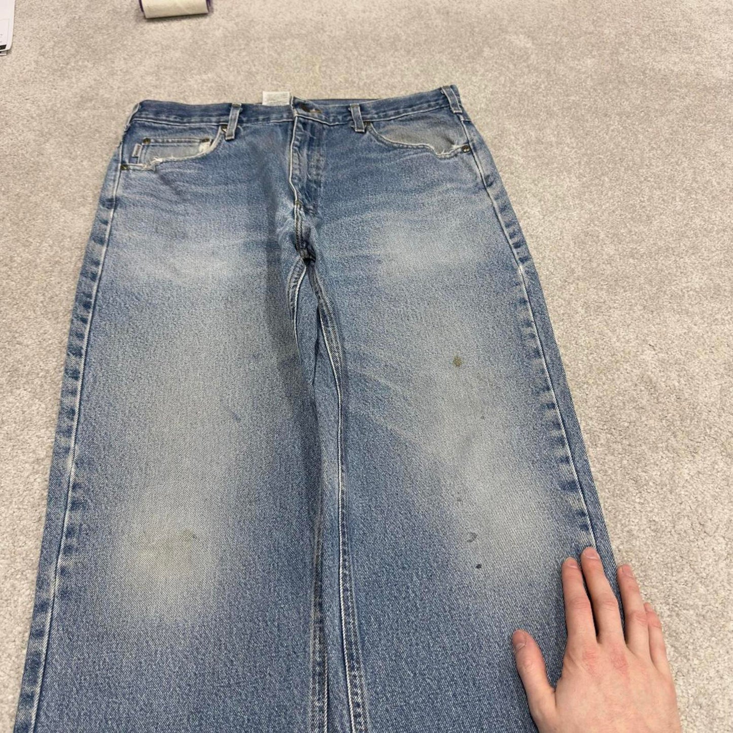 Y2K vintage Carhartt denim jeans blue Loose relaxed fit skate style workwear pants