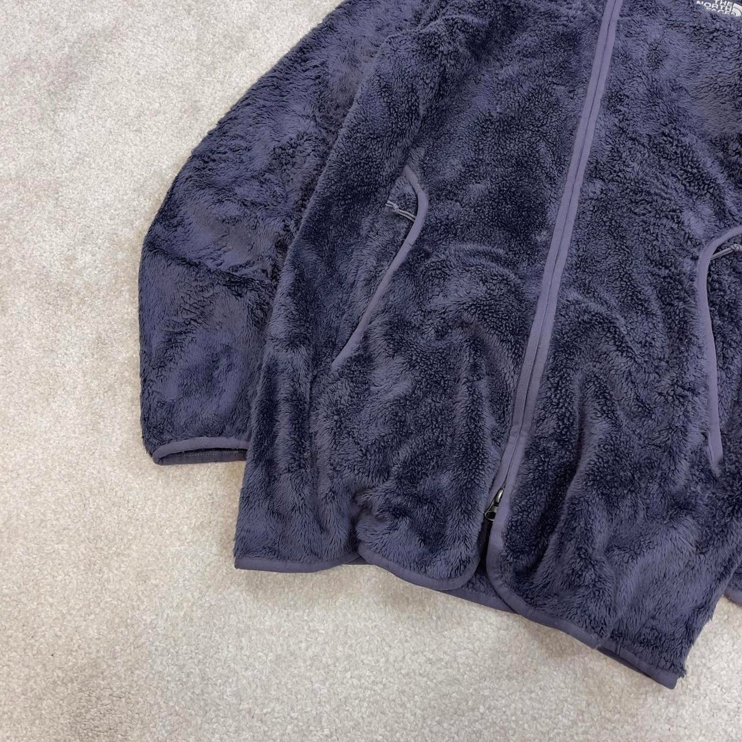 North Face technical hoodie fleece Small women's TNF purple grey full zip y2k style autumn
