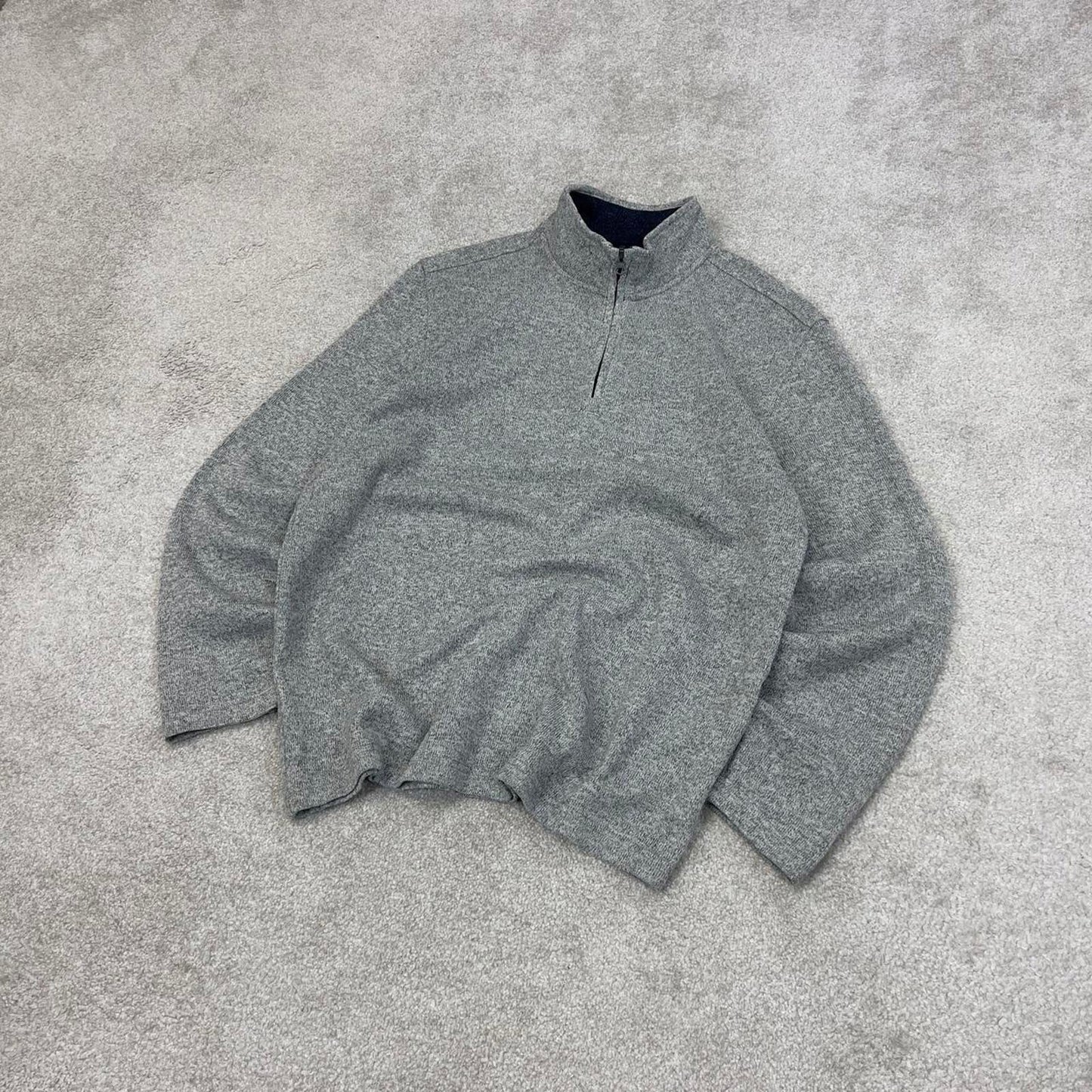 Grey Izod technical fleece Large 1/4 zip up pull over y2k autumn knit style