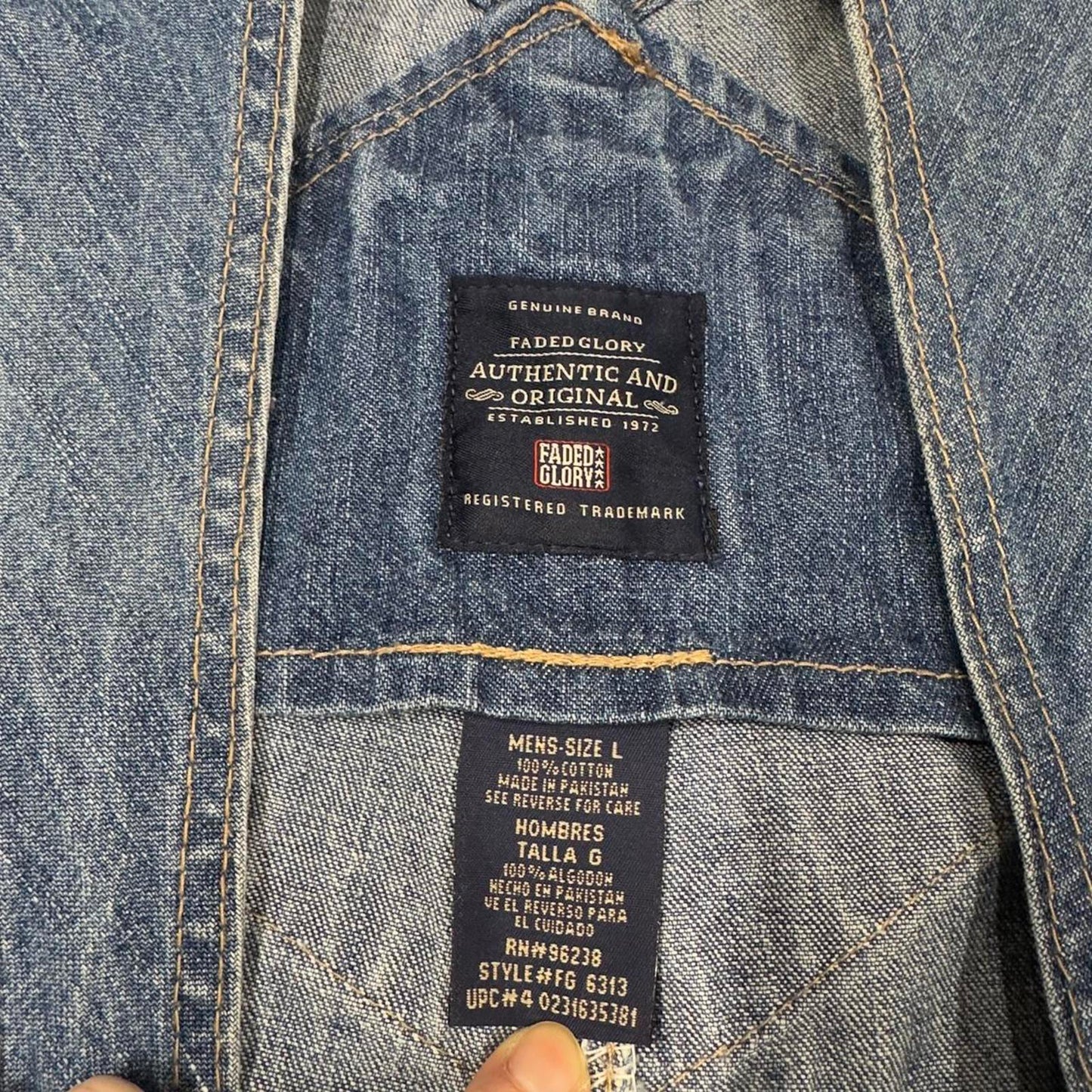 Vintage Faded Glory dungarees Large W38L33 blue mens denim overalls