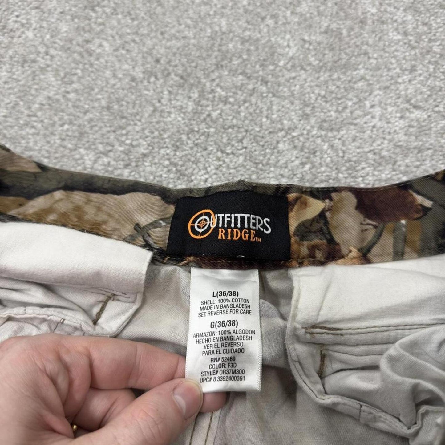 Outfitters Ridge camo cargo pants khaki Loose floaty realtree hunting camouflage trousers