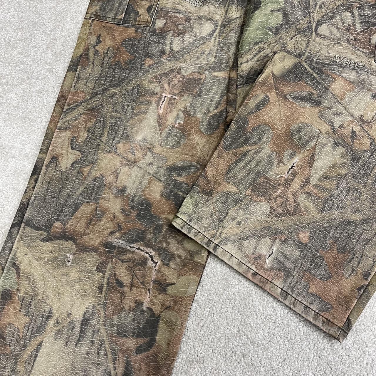 Baggy camo cargo trousers wide leg Y2K khaki Scent Lok loose fit Advantage camouflage