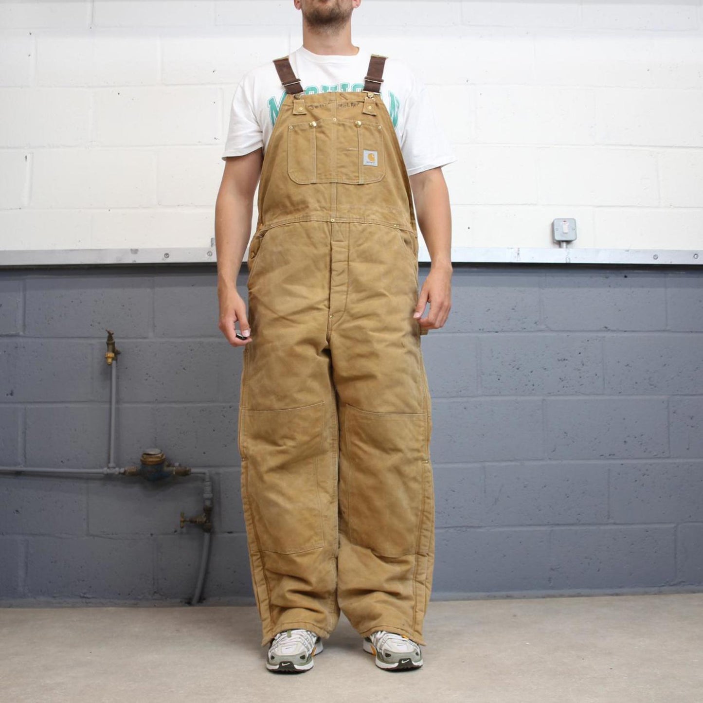 Vintage Carhartt dungarees W40 L31 mens canvas overalls tan utility worker