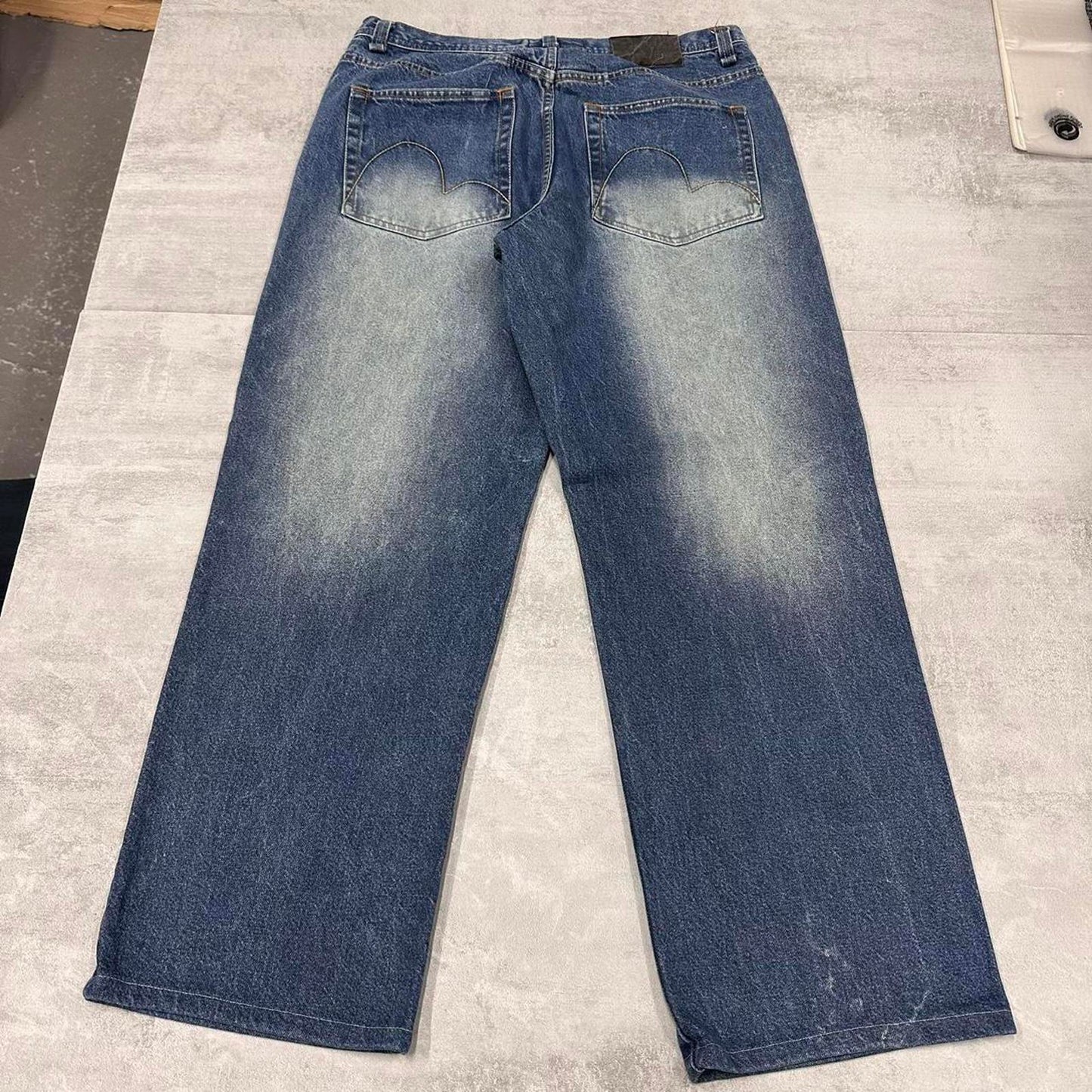 Baggy Qruel skate jeans W36 L32 loose blue denim skater jeans