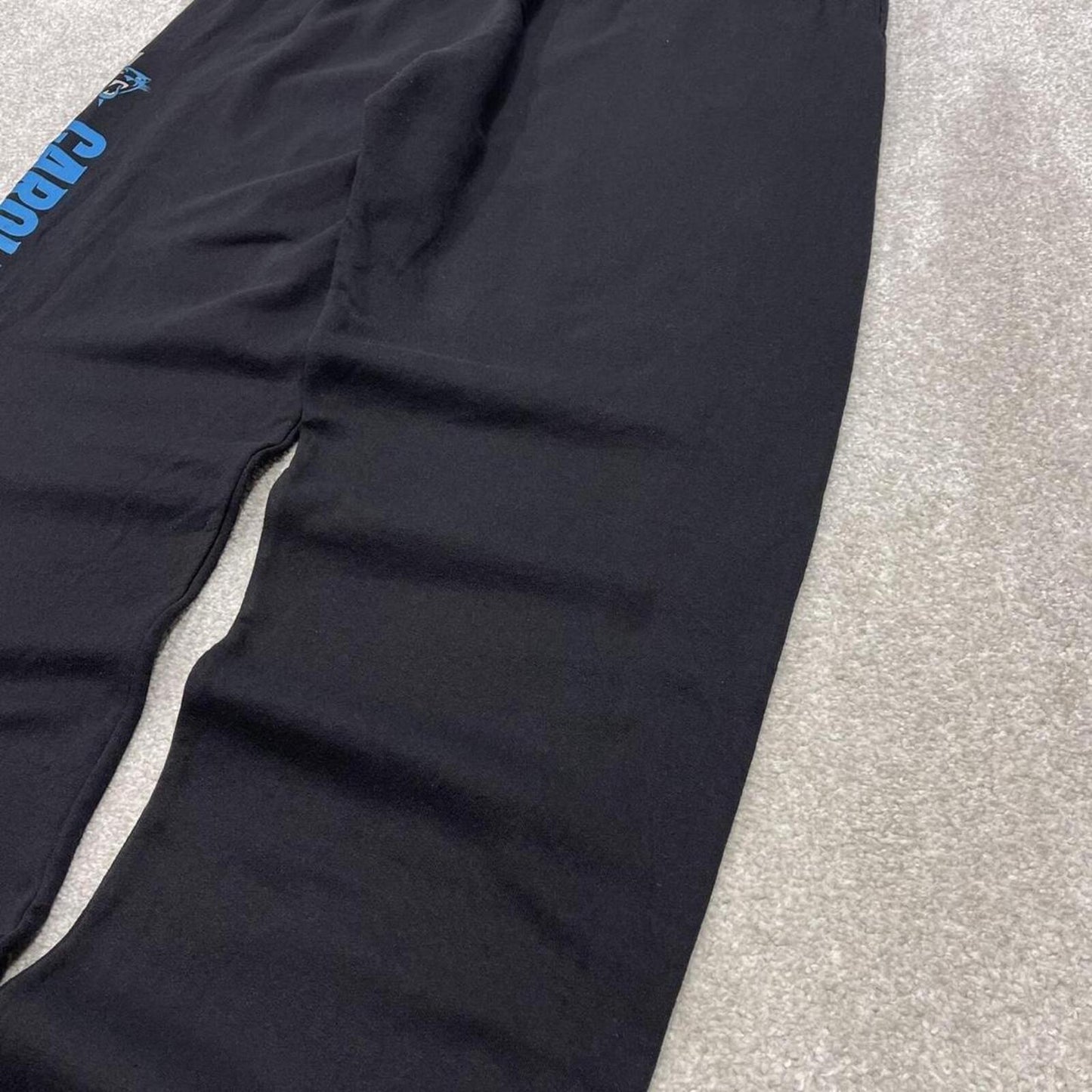 Y2k NFL baggy sweatpants joggers wide leg black Large Loose Carolina Panthers tracksuit bottoms