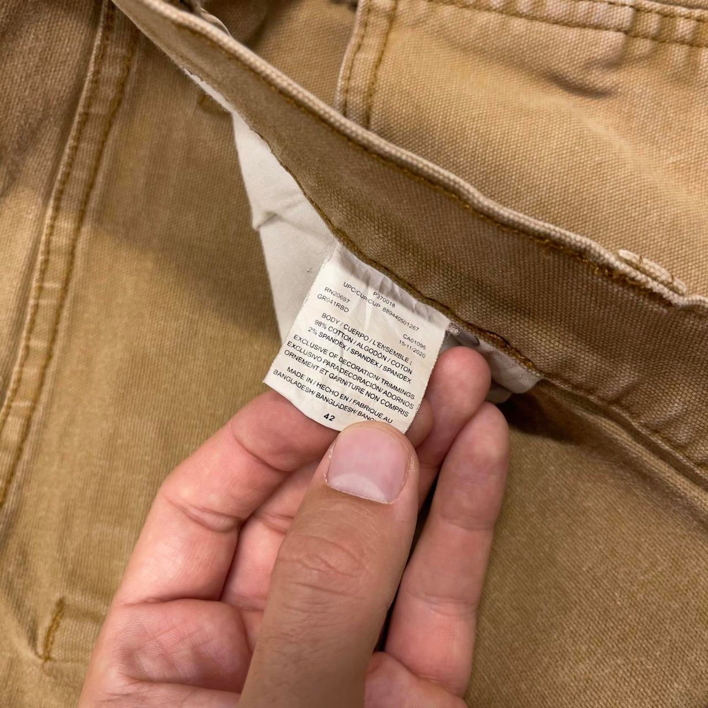 Tan Dickies carpenter jorts W42