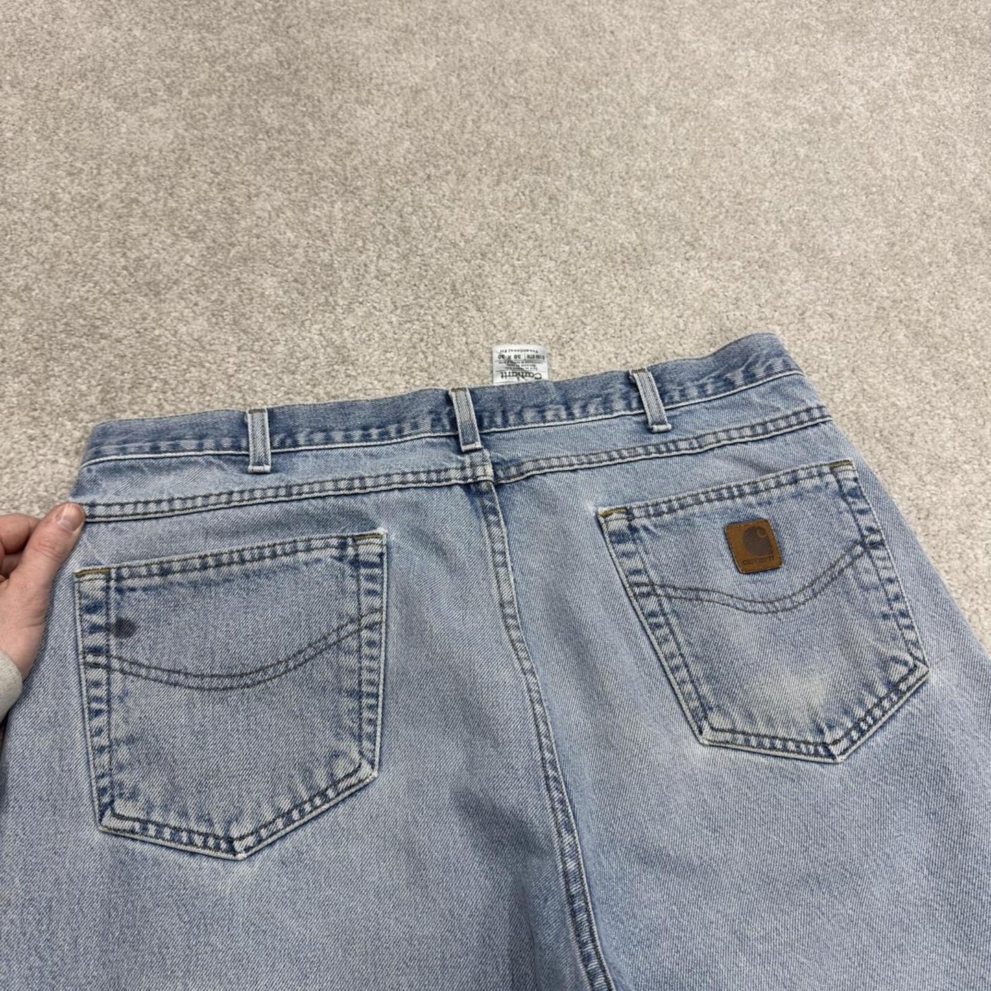 Vintage Carhartt jeans denim skate style workwear pants lightwash blue