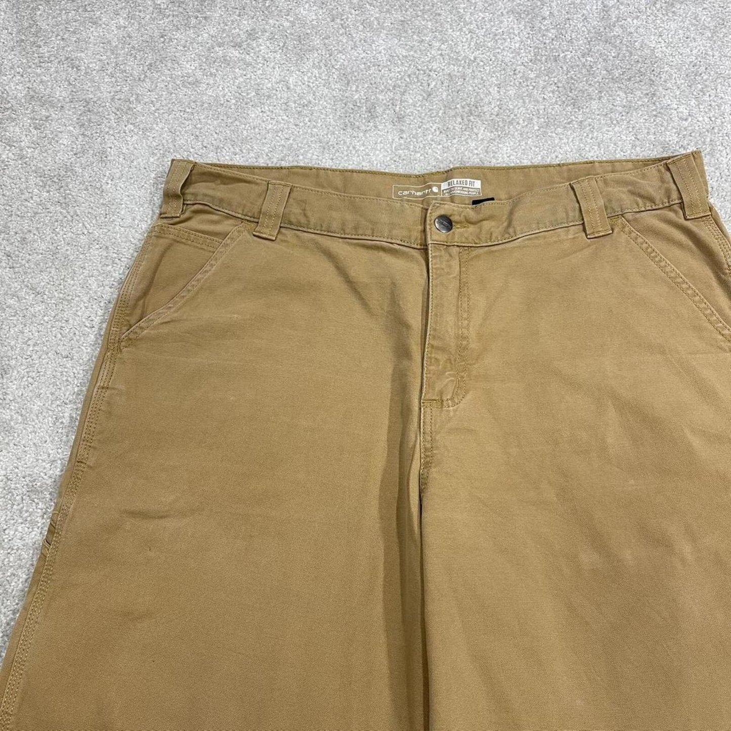 Carhartt carpenter shorts y2k skater tan Relaxed fit surf style cargo work shorts