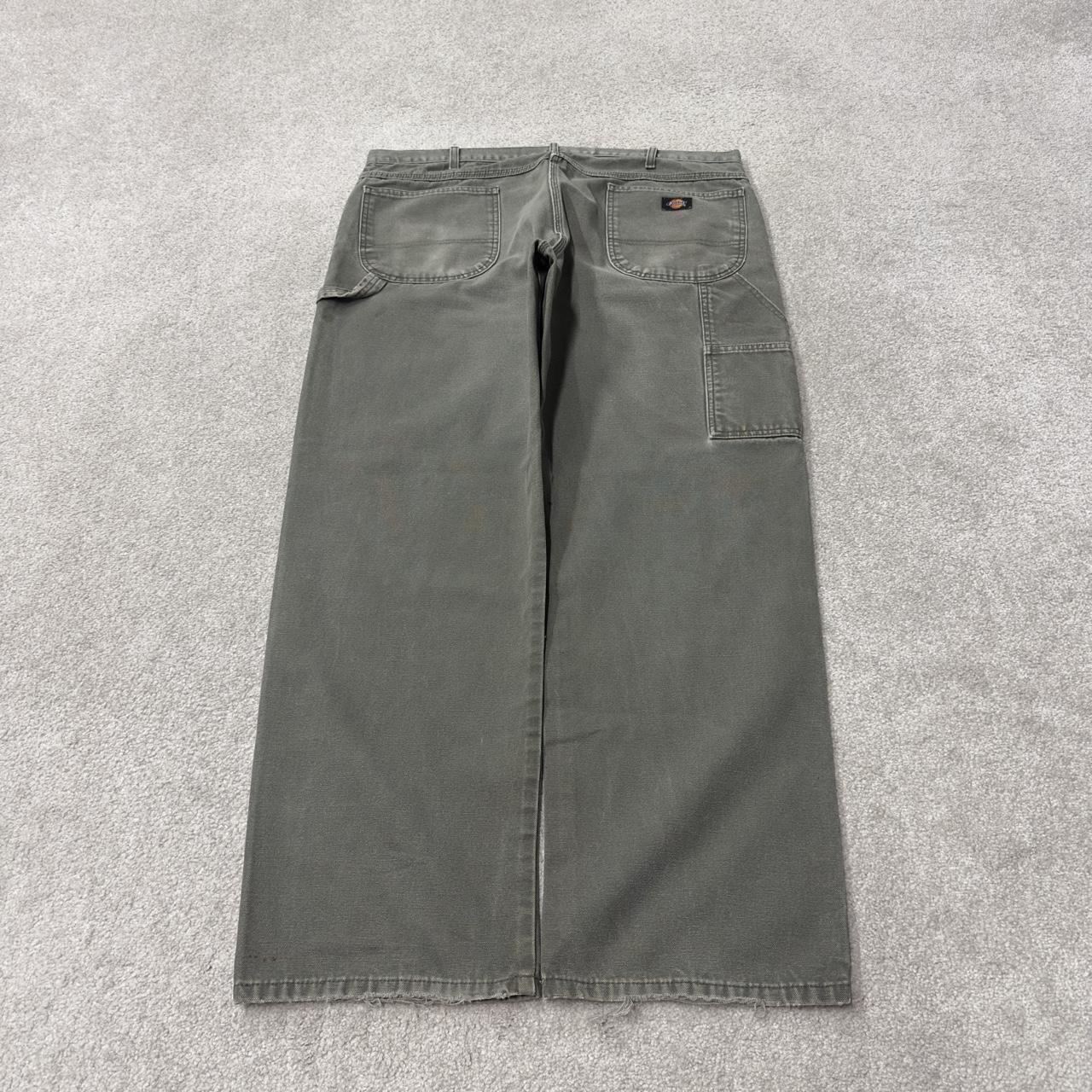 Baggy Dickies carpenter jeans W40L32 Green canvas skater style workwear cargo pants